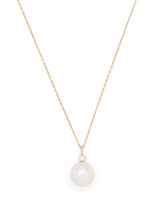 14kt yellow gold Dot pearl and diamond necklace