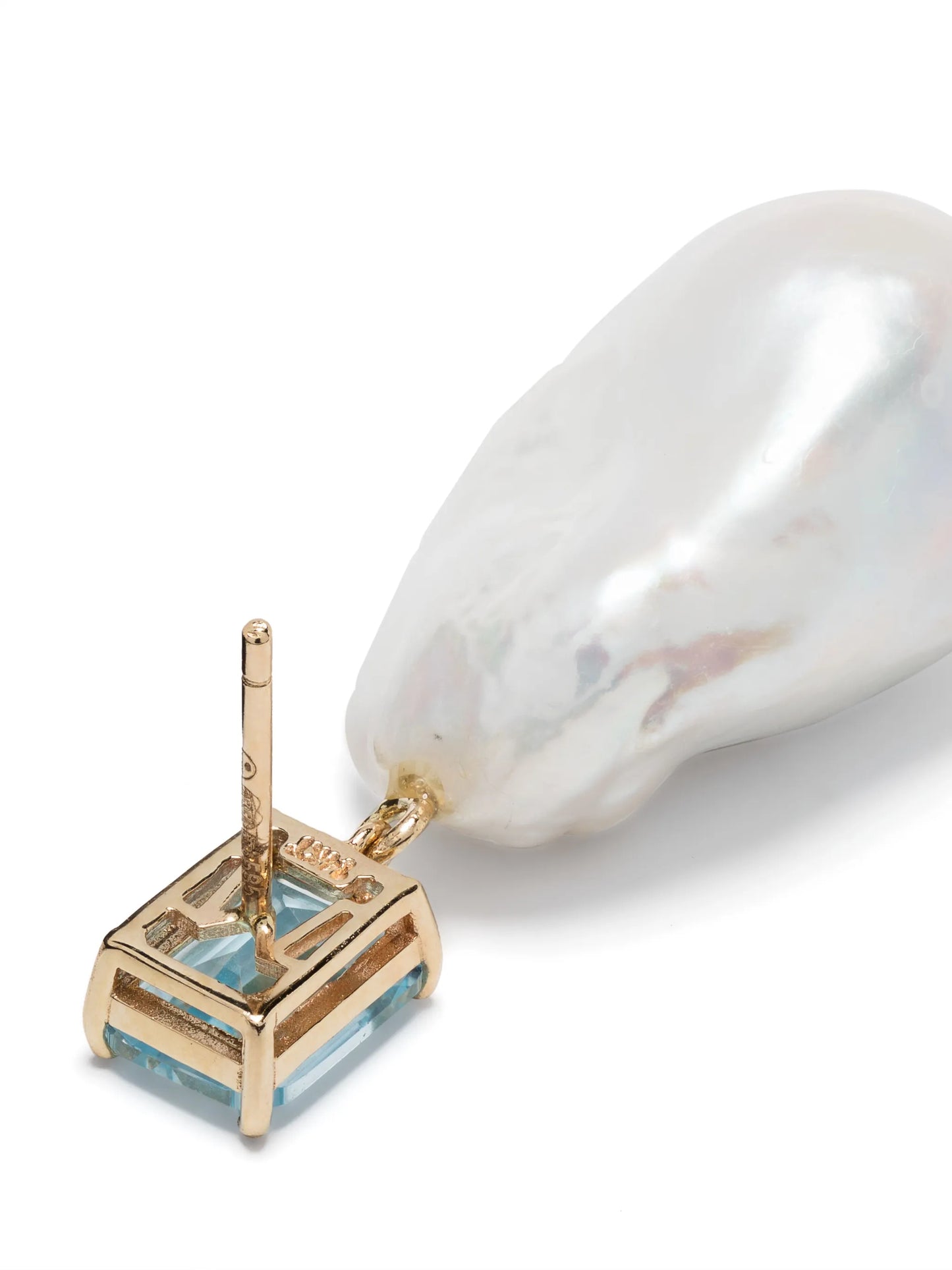 14kt yellow gold topaz and baroque pearl drop earrings