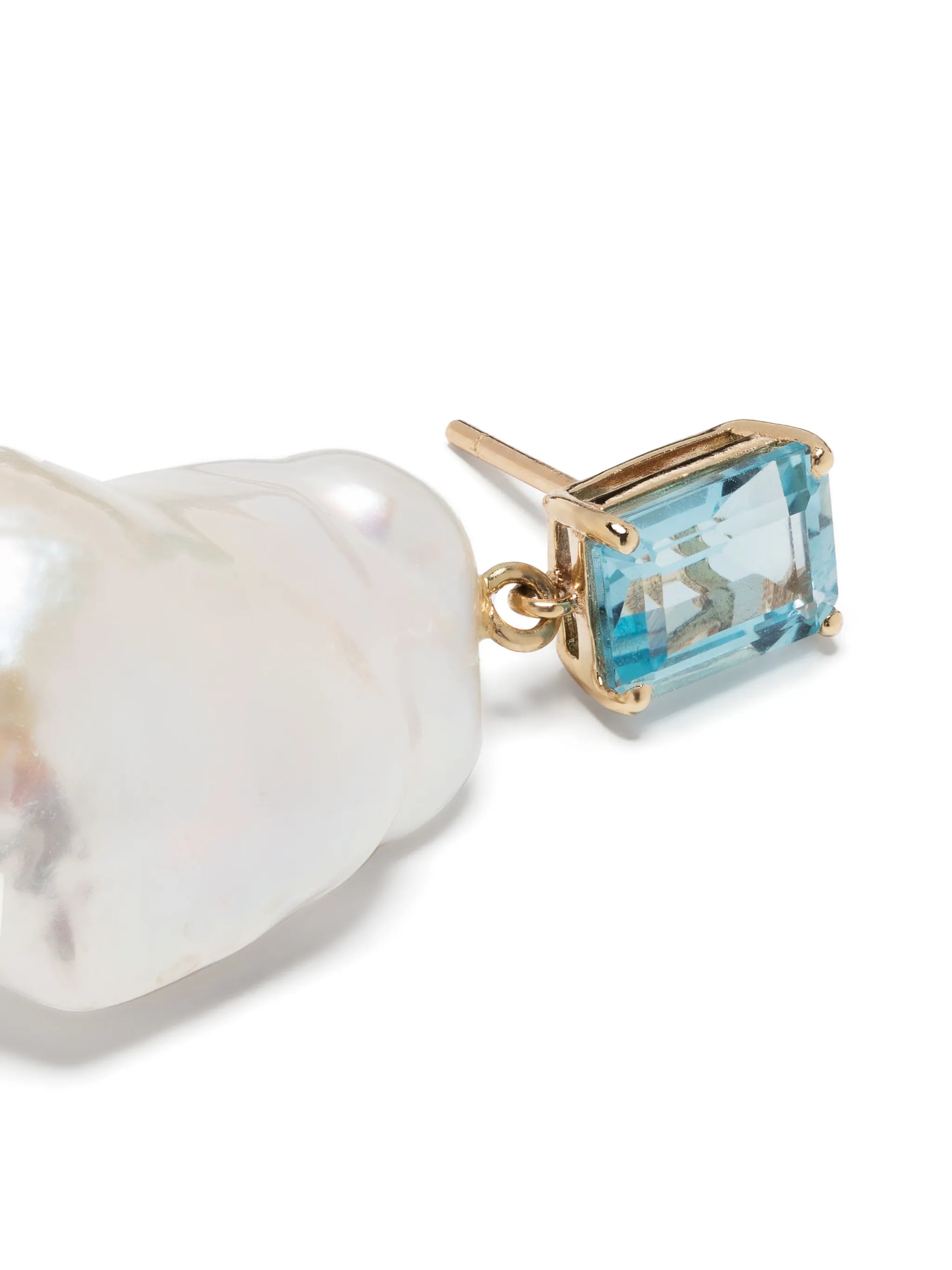 14kt yellow gold topaz and baroque pearl drop earrings