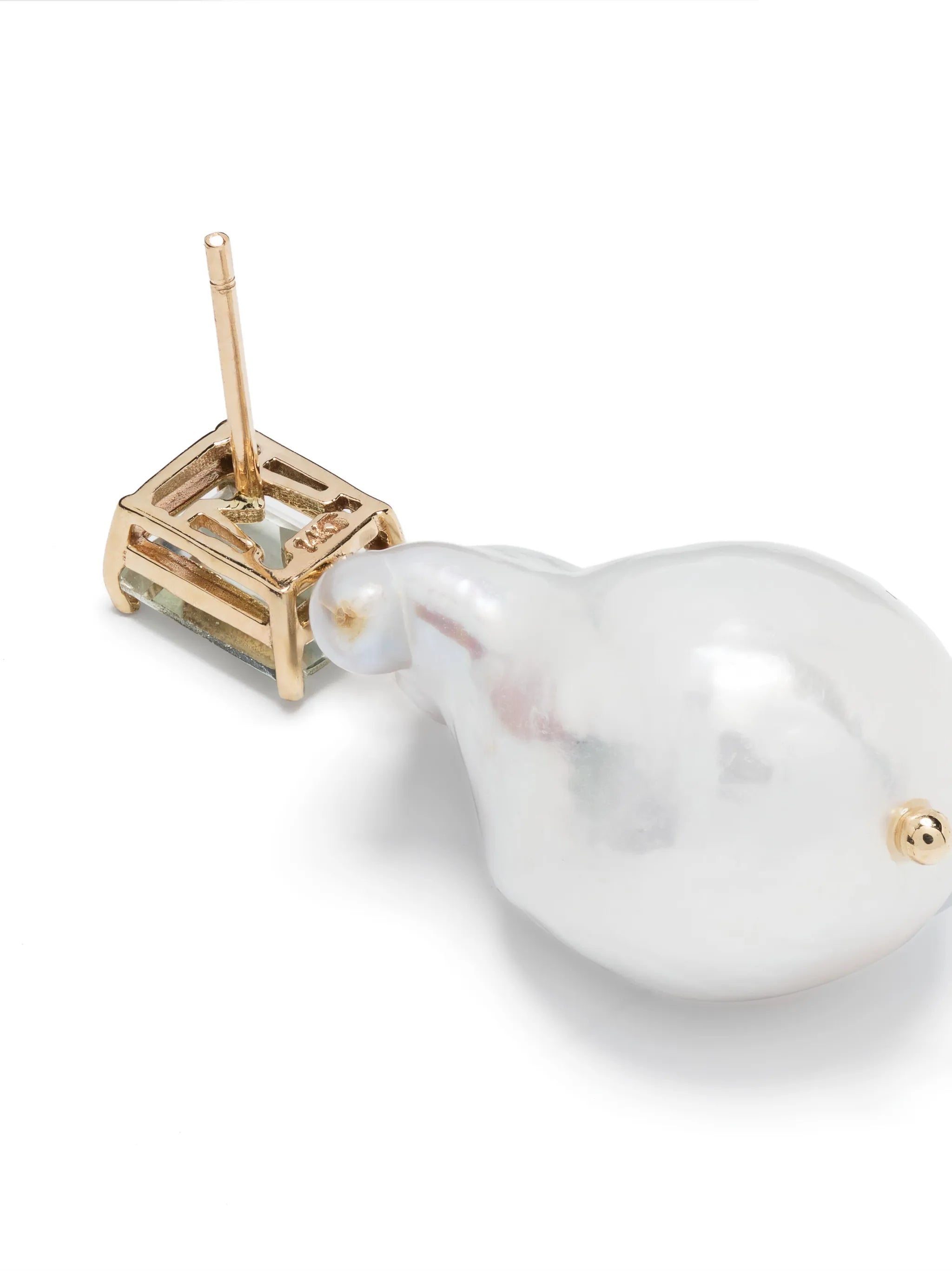 14kt yellow gold amethyst and baroque pearl drop earrings