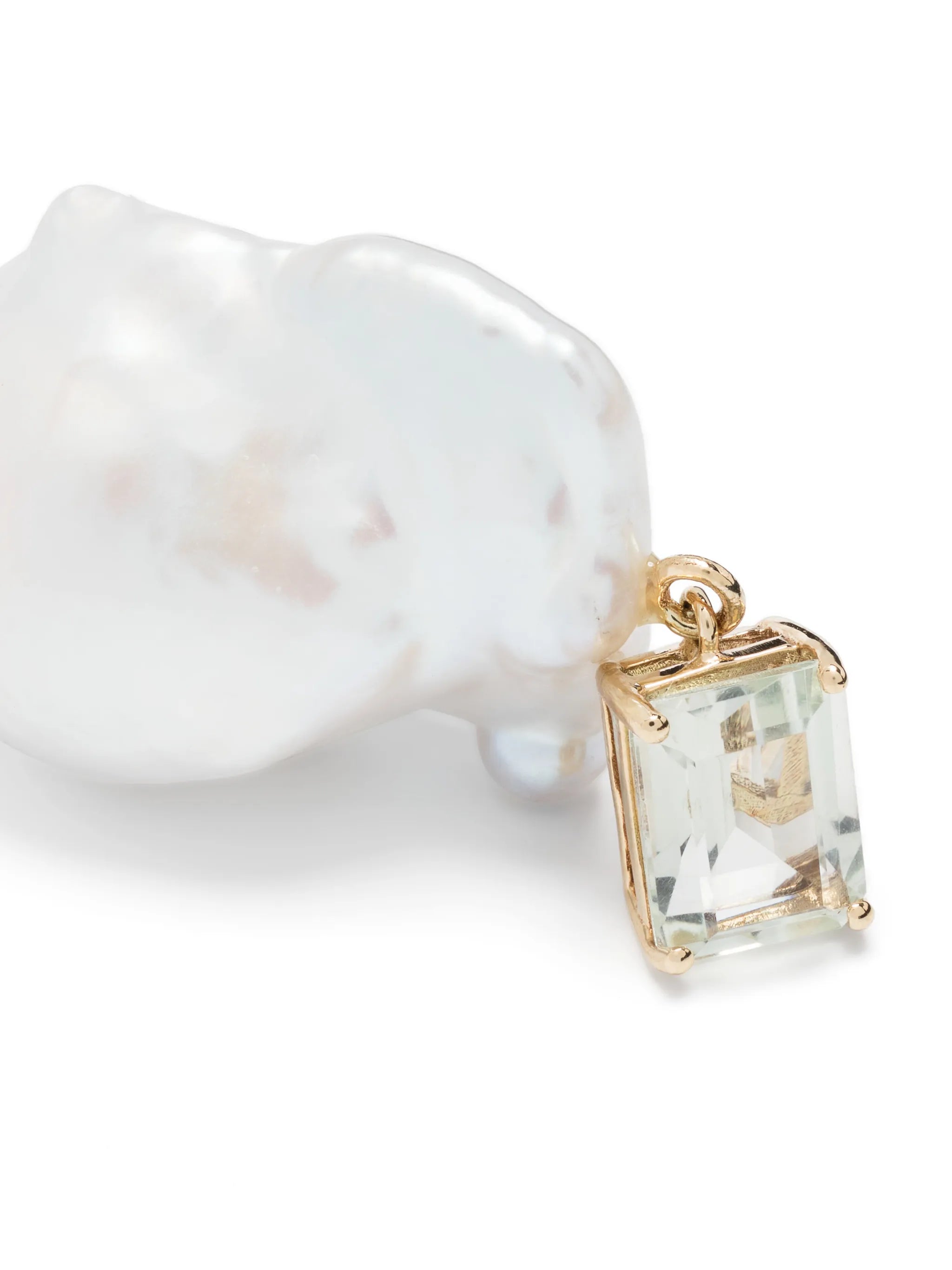 14kt yellow gold amethyst and baroque pearl drop earrings