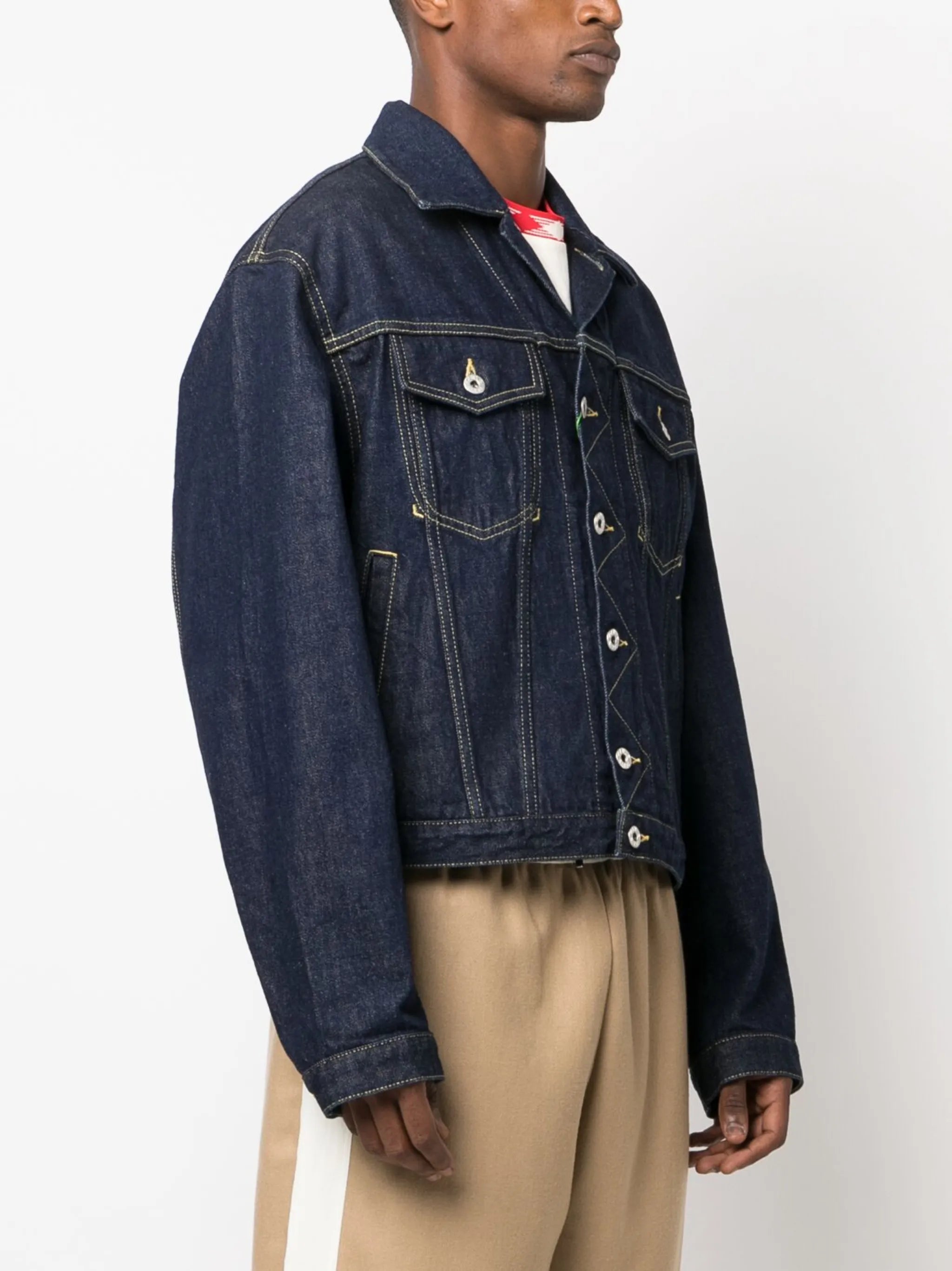 contrast-stitch denim jacket
