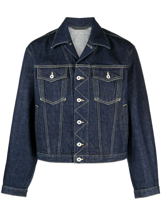 contrast-stitch denim jacket