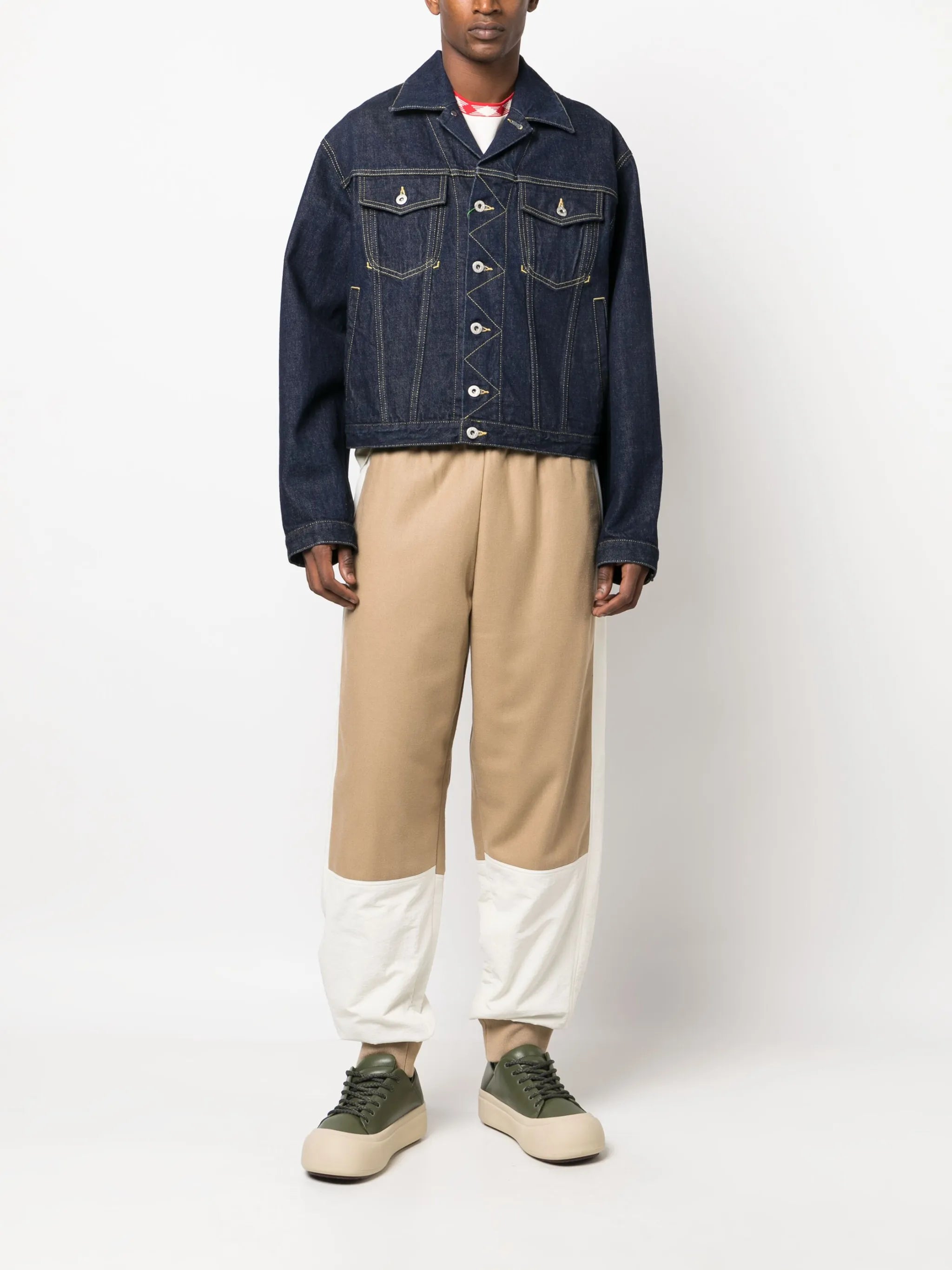 contrast-stitch denim jacket