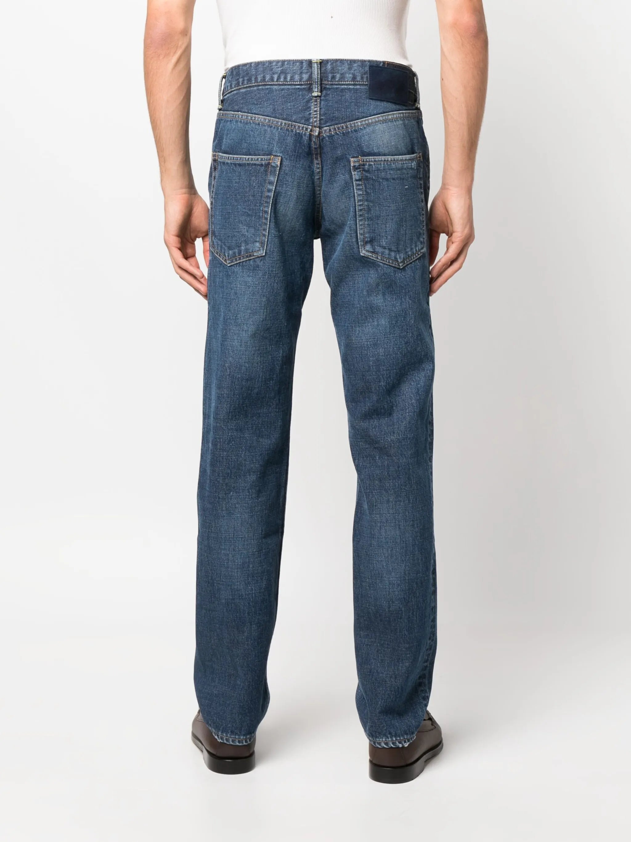 straight-leg denim jeans