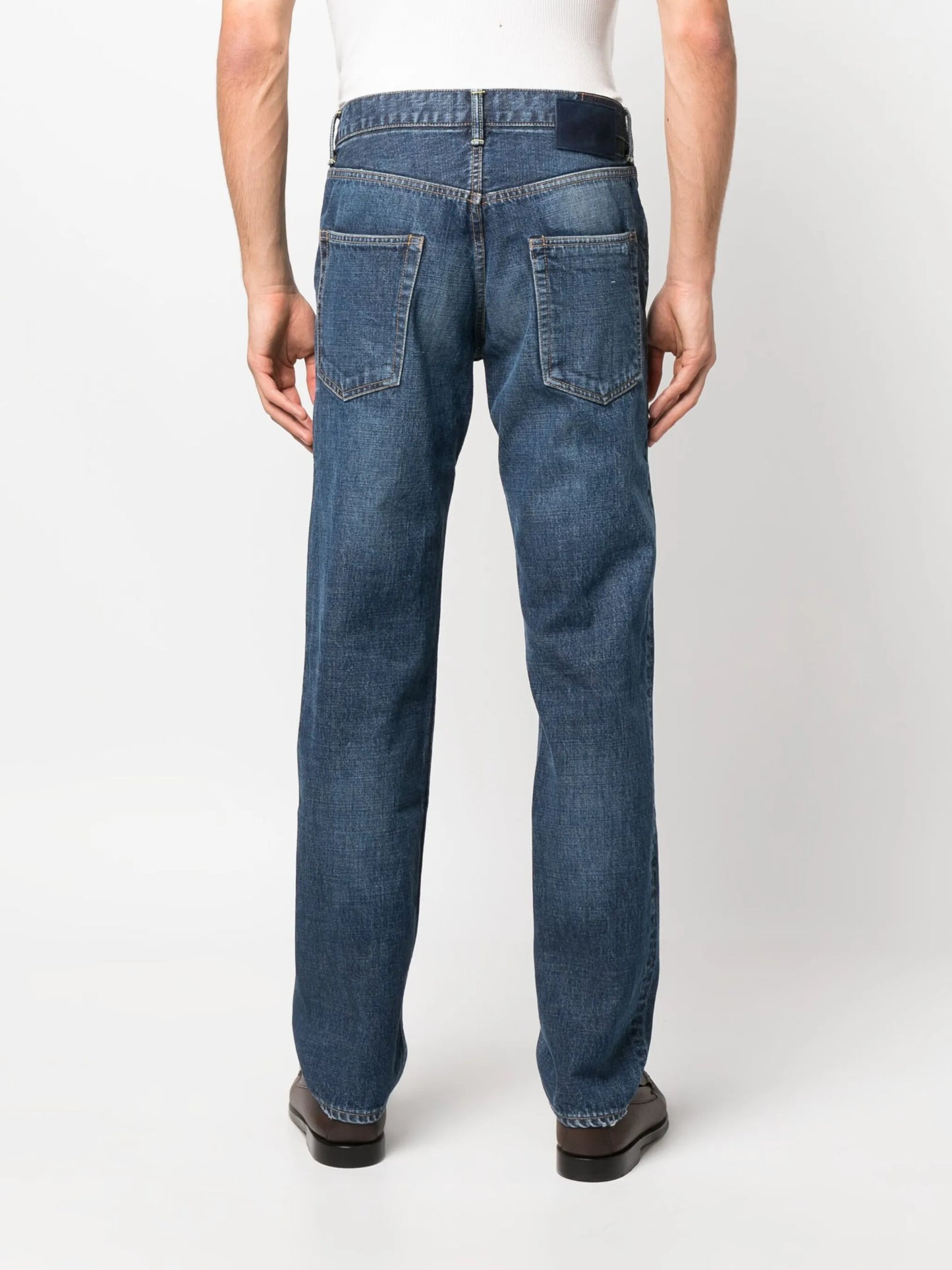 straight-leg denim jeans