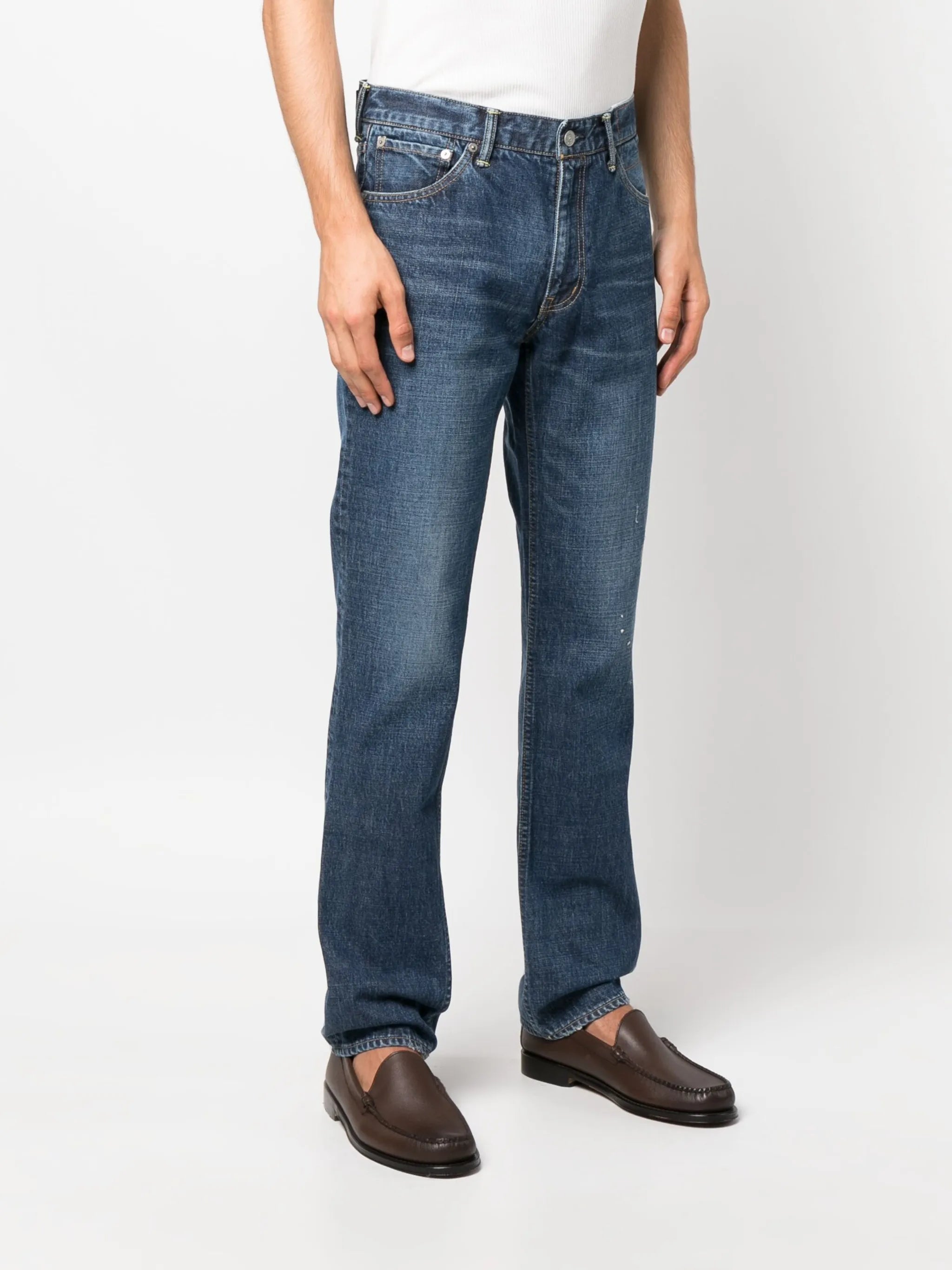 straight-leg denim jeans