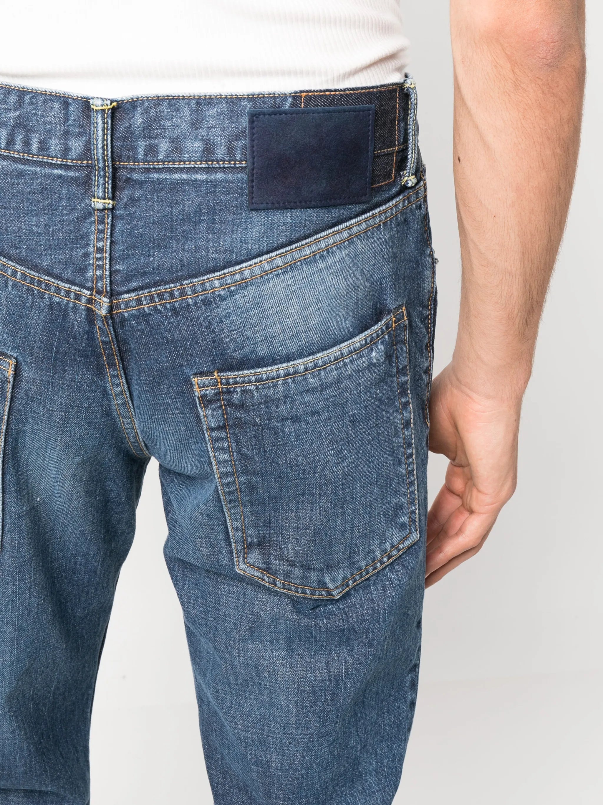 straight-leg denim jeans