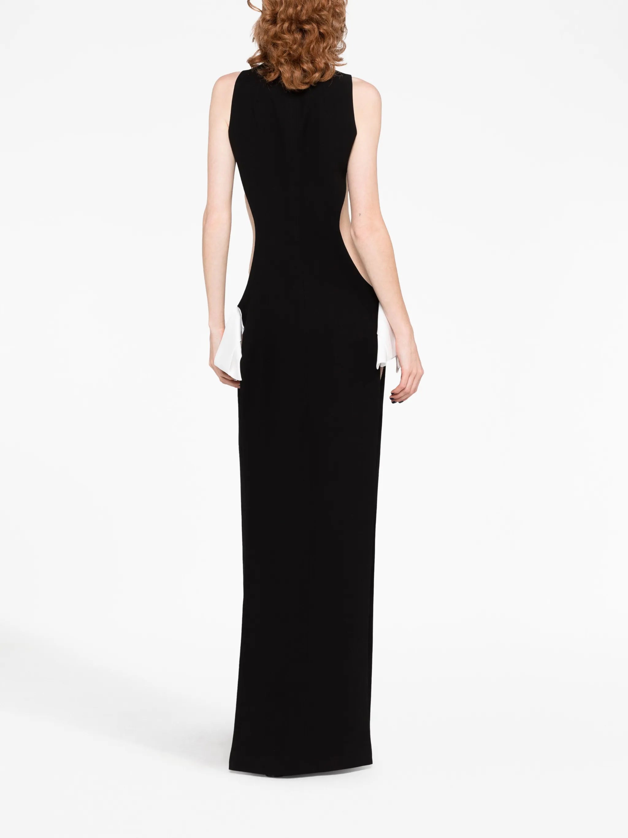 bow-detail cut-out gown