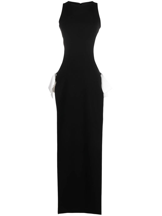 bow-detail cut-out gown