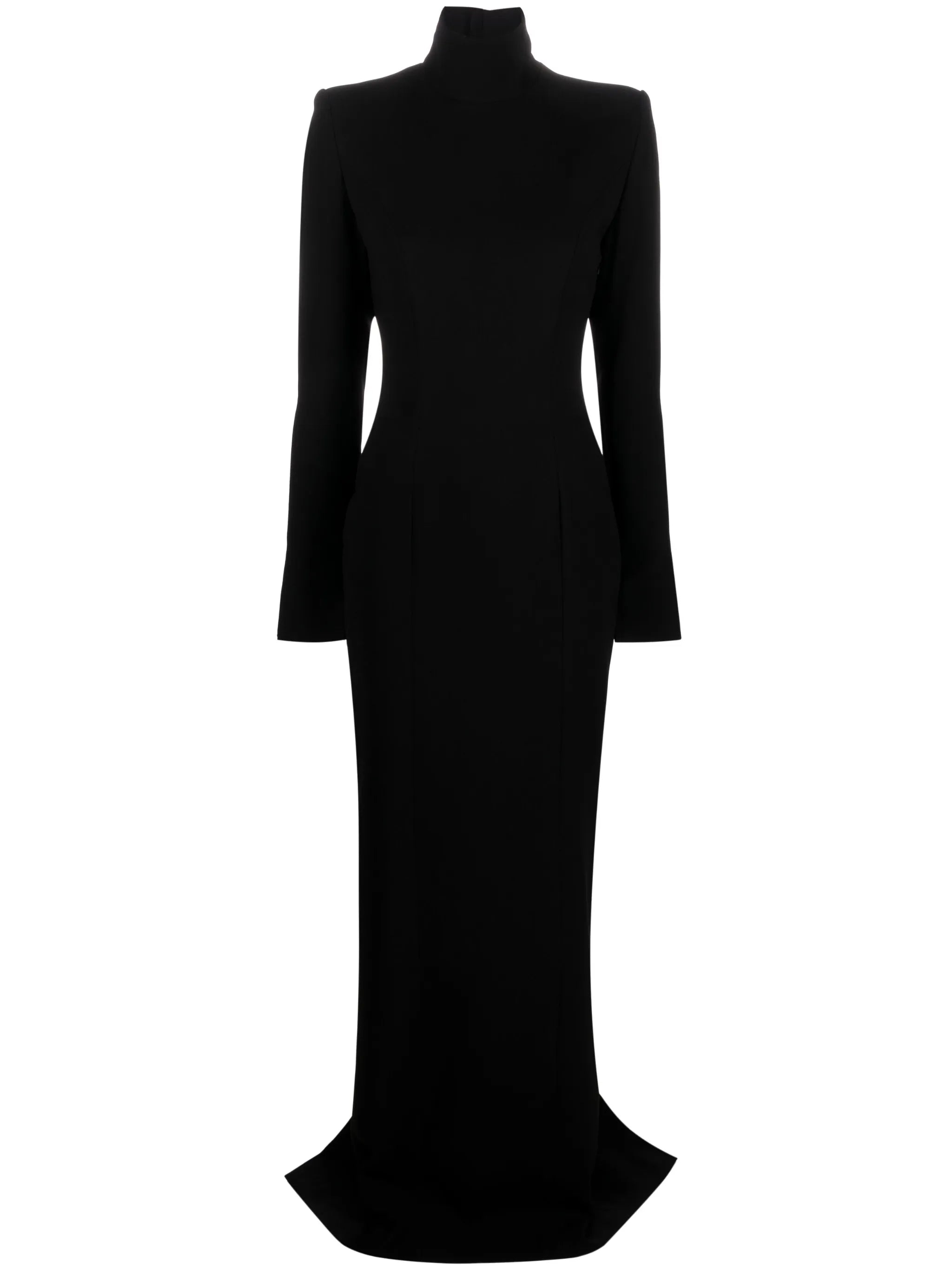 high-neck open-back maxi dress
