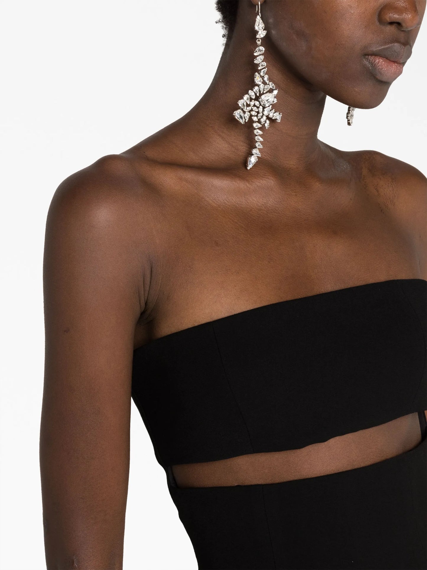 cut-out strapless maxi dress