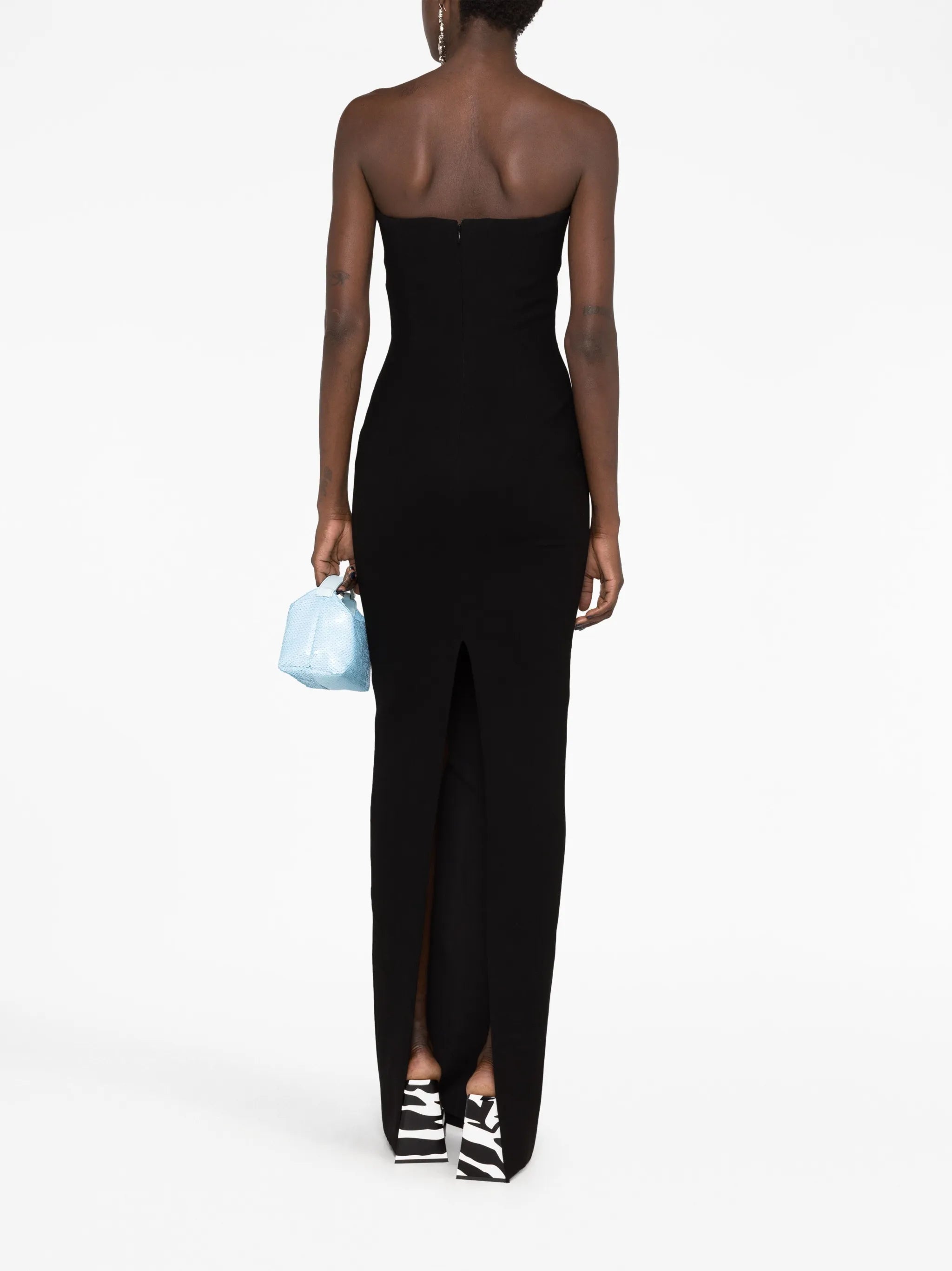 cut-out strapless maxi dress