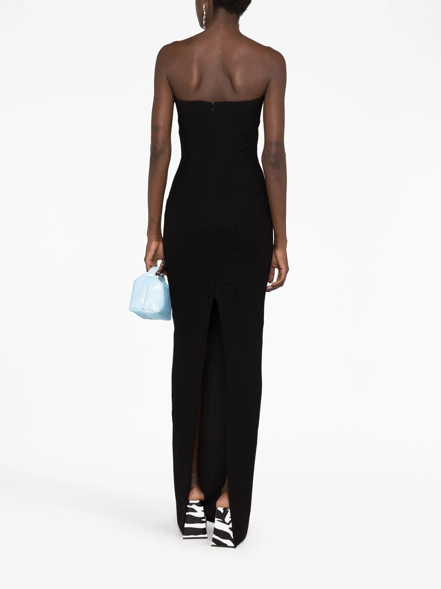cut-out strapless maxi dress