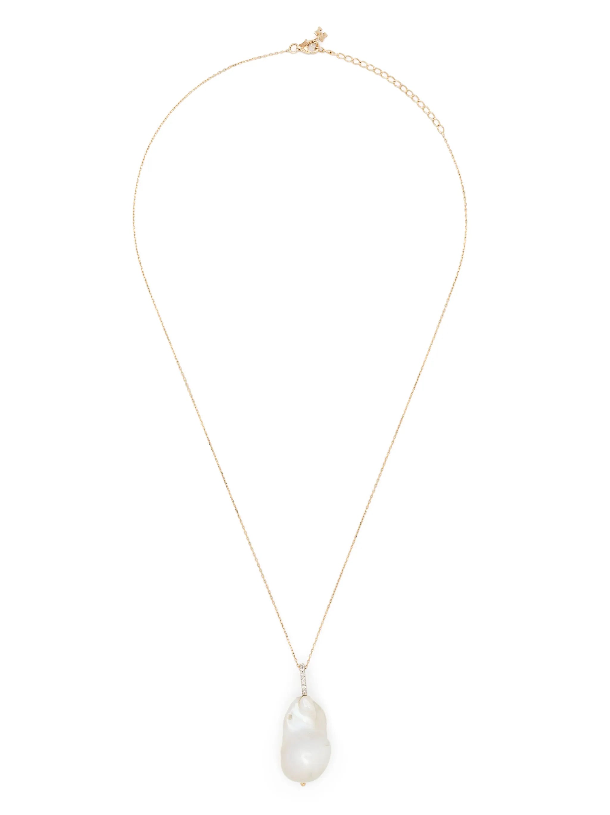 14kt yellow gold baroque pearl necklace