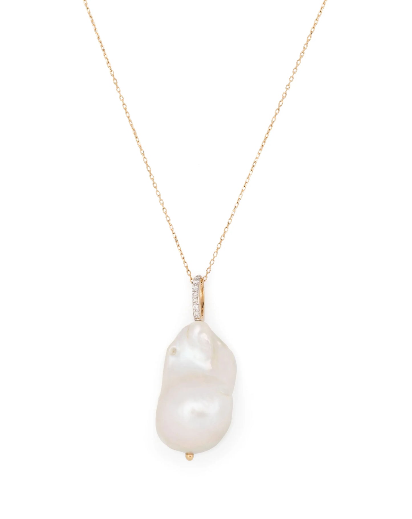 14kt yellow gold baroque pearl necklace