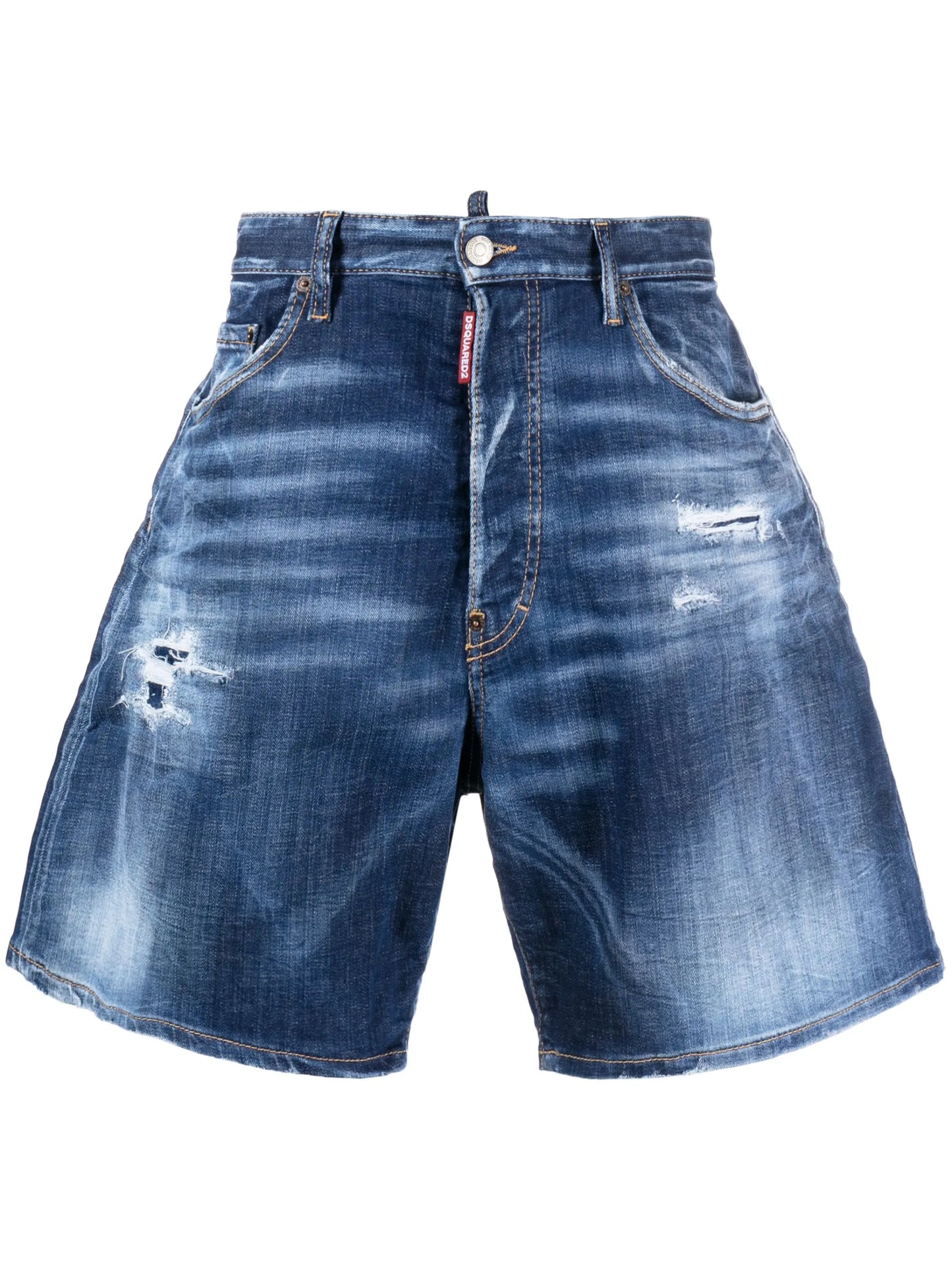 wide-leg denim shorts