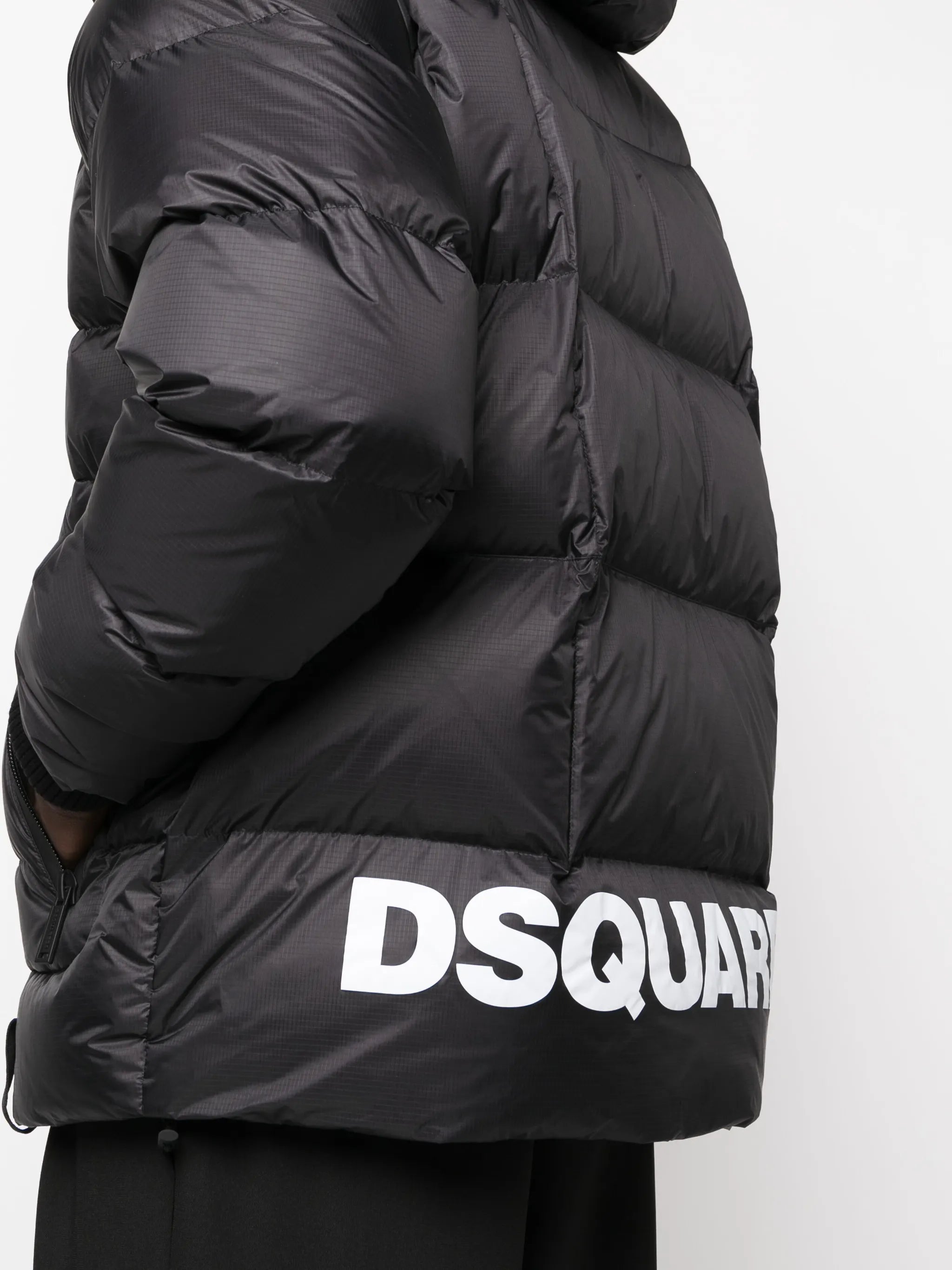 logo-print padded jacket