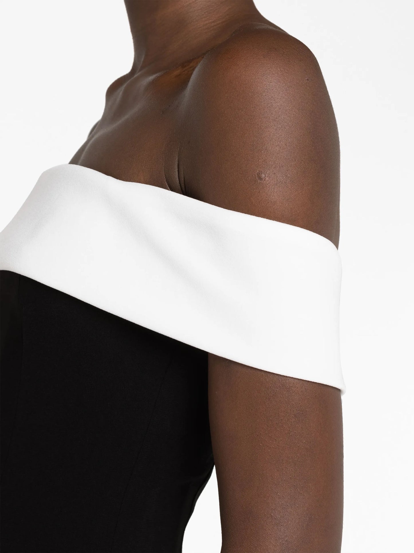 colour-block off-shoulder maxi dress