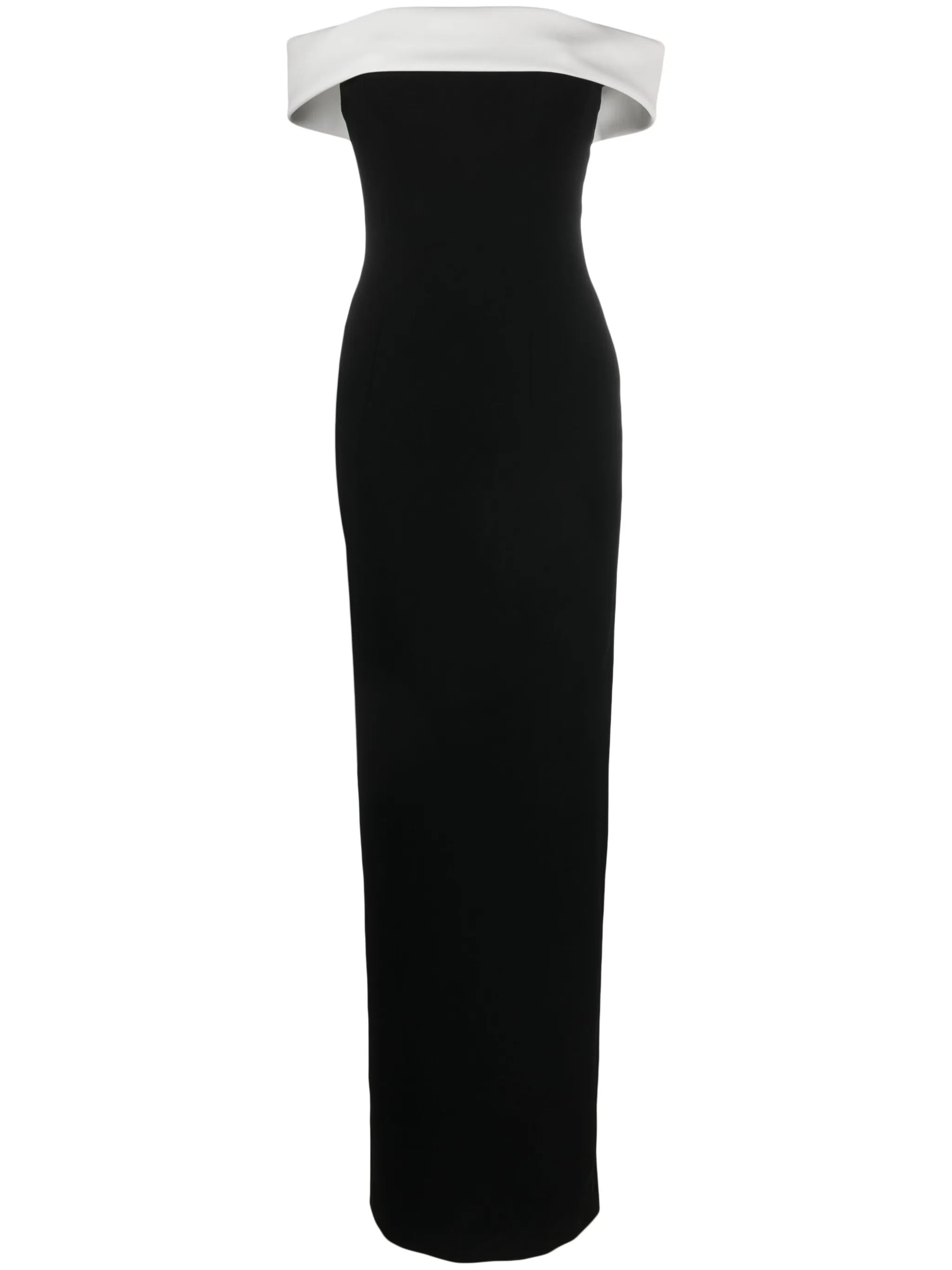 colour-block off-shoulder maxi dress