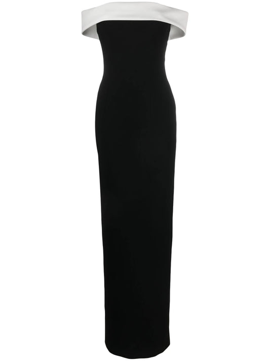 colour-block off-shoulder maxi dress
