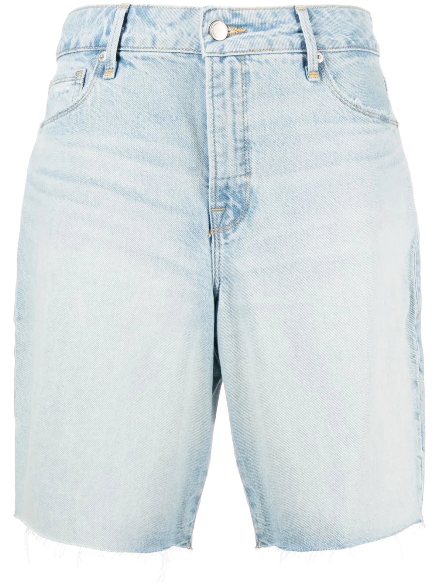 knee-length denim shorts
