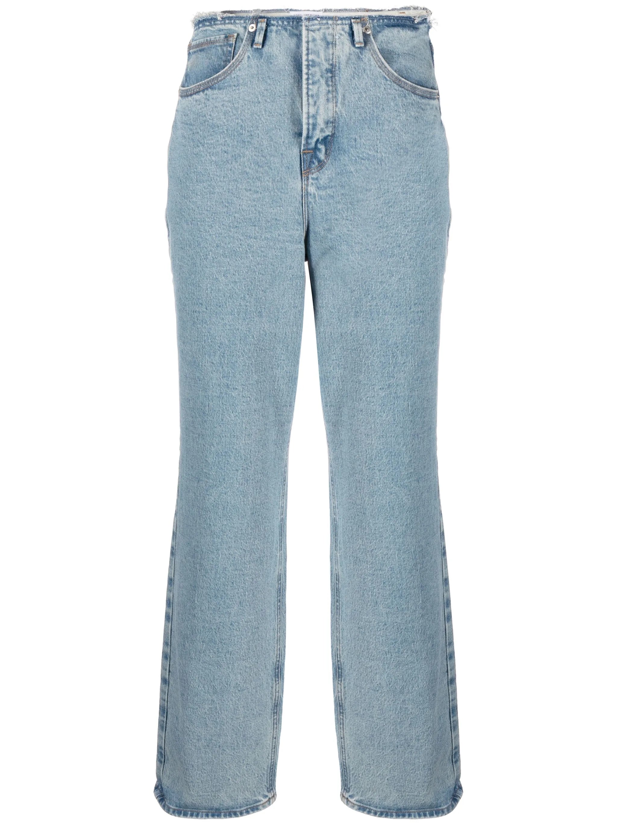 light-wash wide-leg jeans