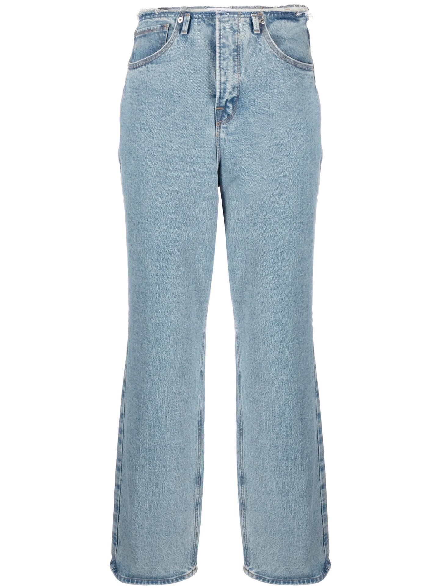 light-wash wide-leg jeans