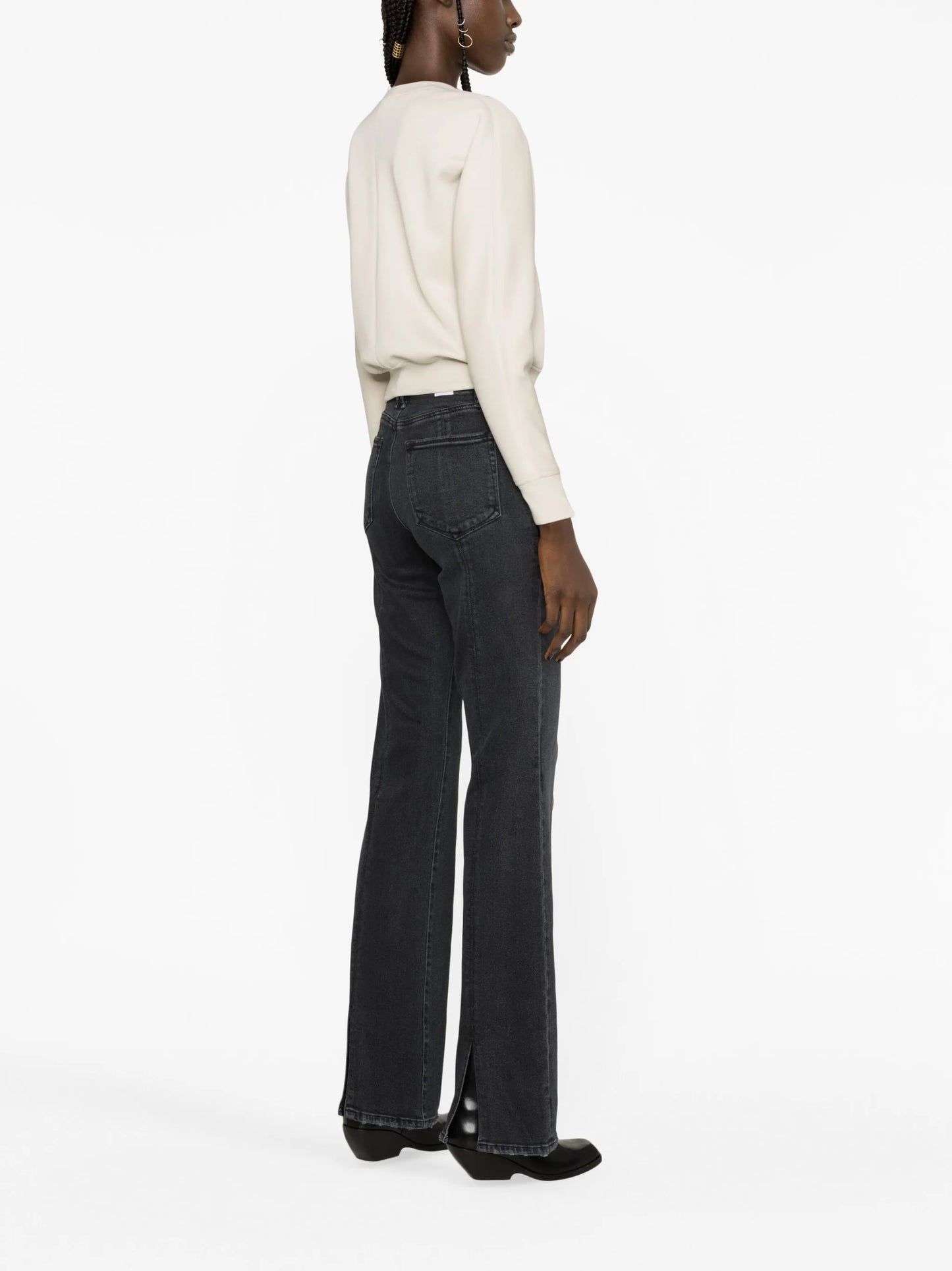 high-rise bootcut jeans