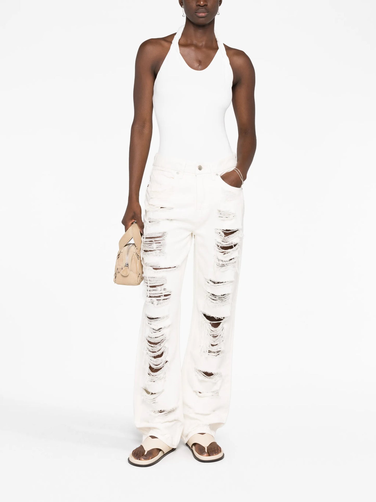 Good 90's Shredded wide-leg jeans