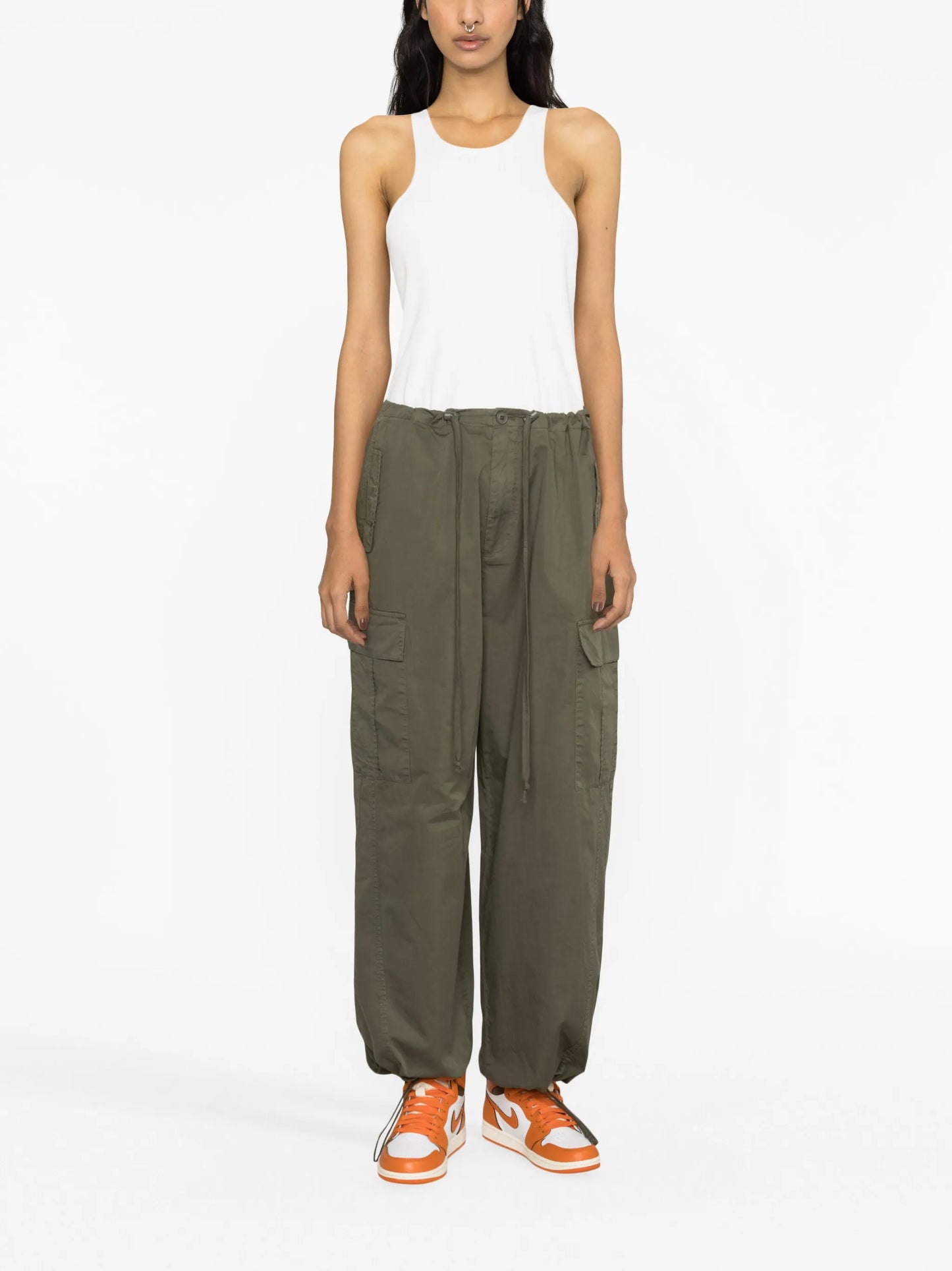 drawstring parachute trousers