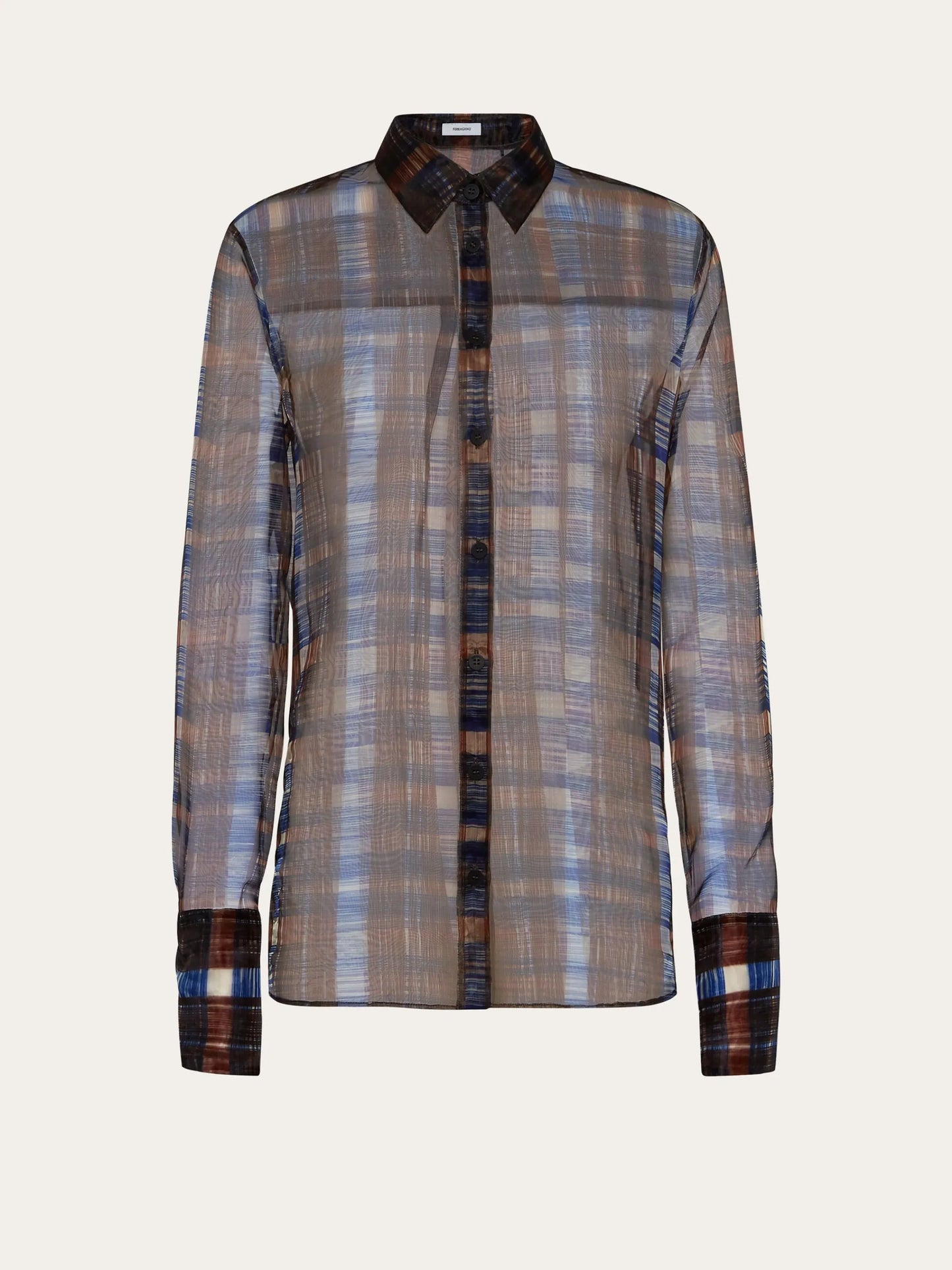 long-sleeved organza shirt