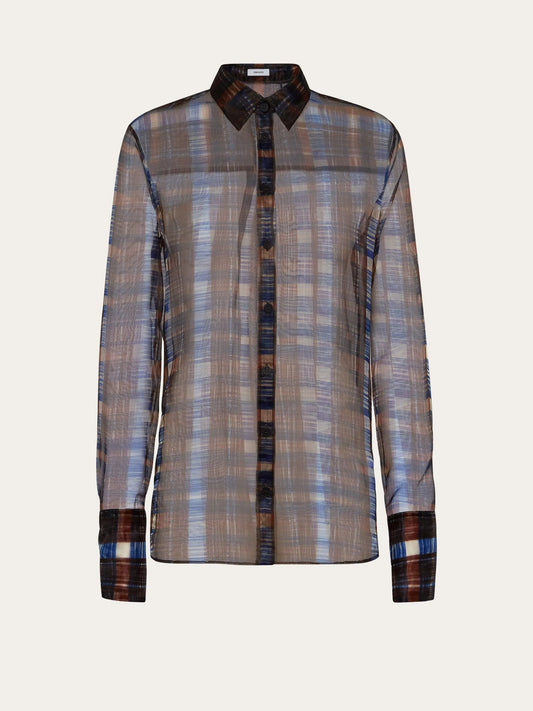long-sleeved organza shirt