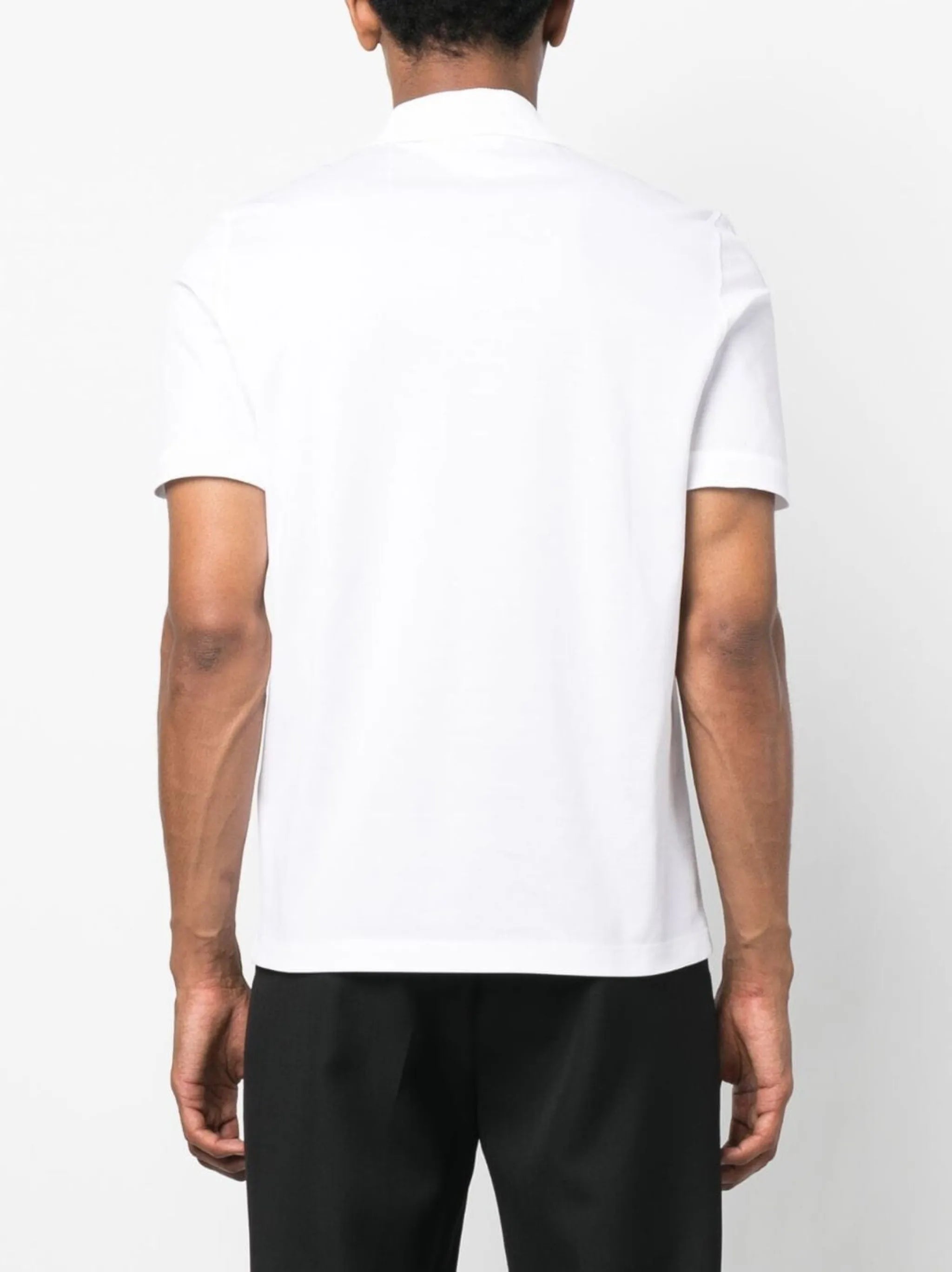 short-zip cotton polo shirt