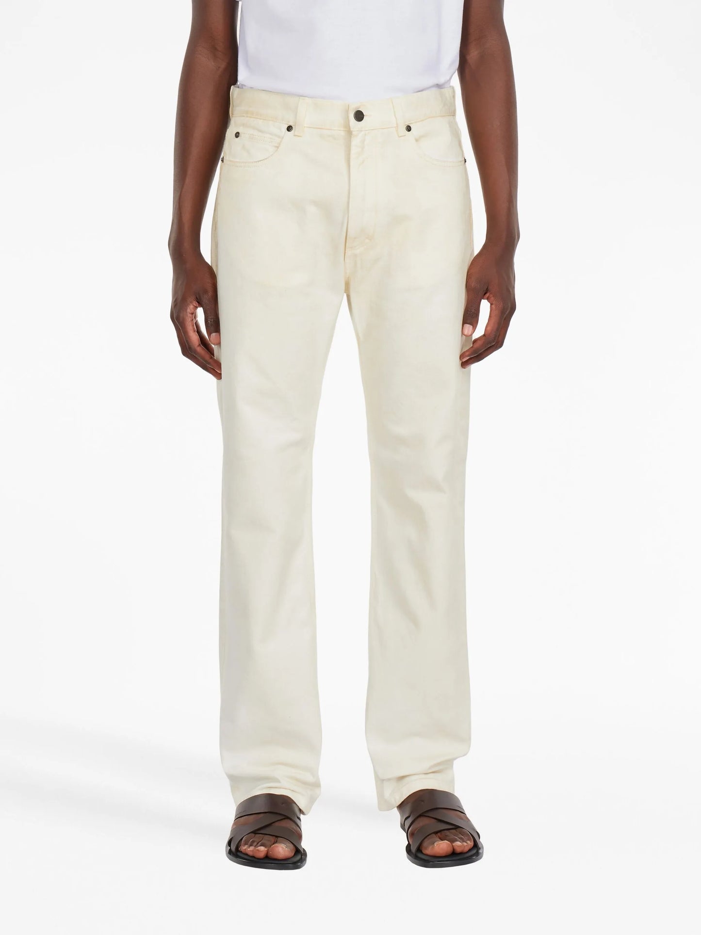 logo-patch mid-rise straight-leg jeans