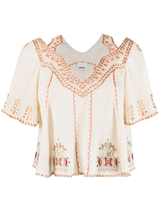 Biani embroidered top