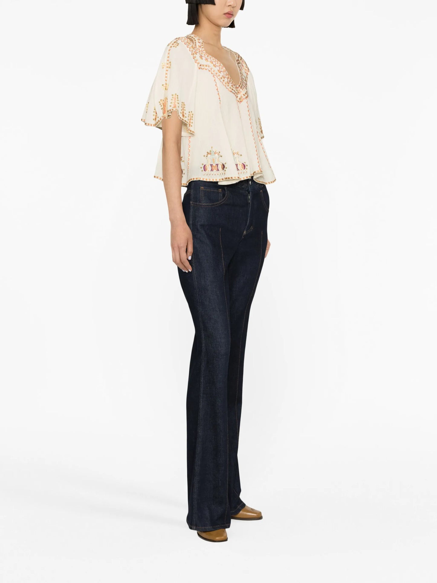 Biani embroidered top