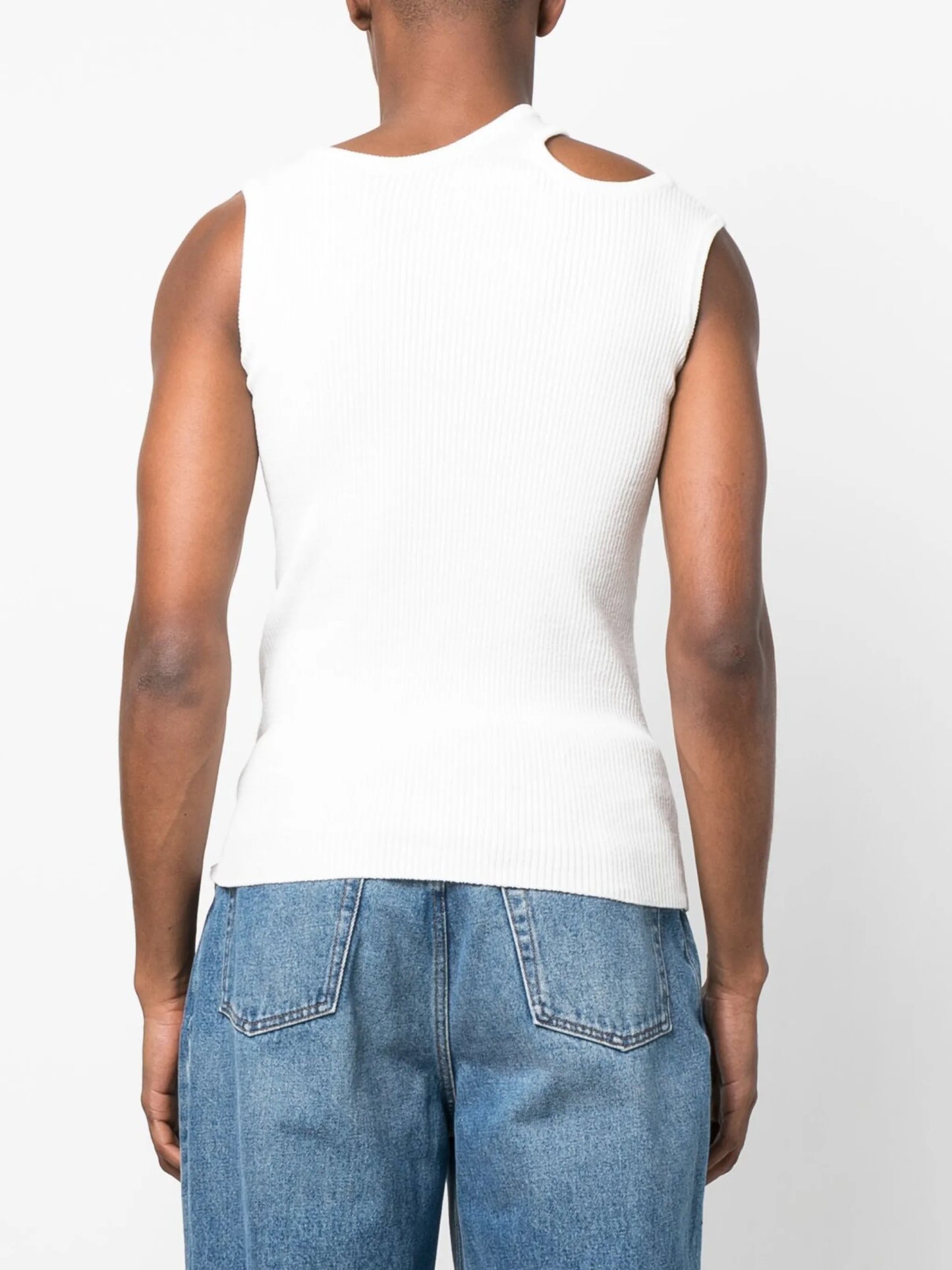 Triple Collar ribbed tank top