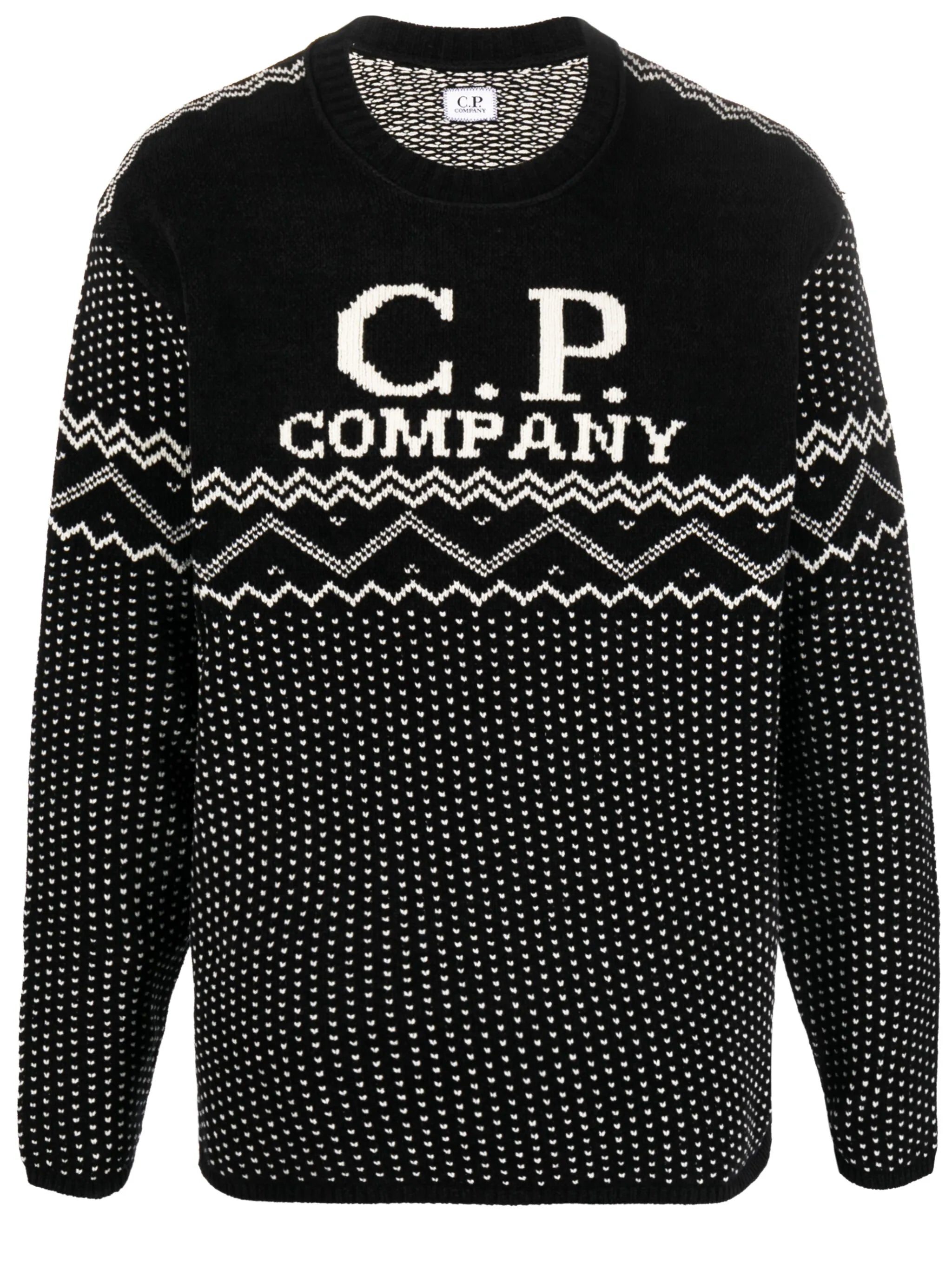 logo-intarsia cotton jumper