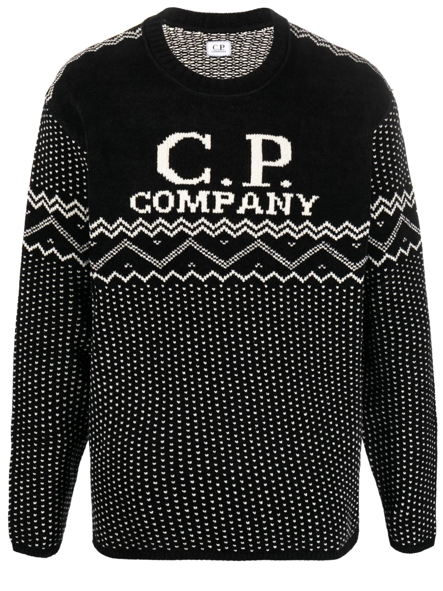logo-intarsia cotton jumper