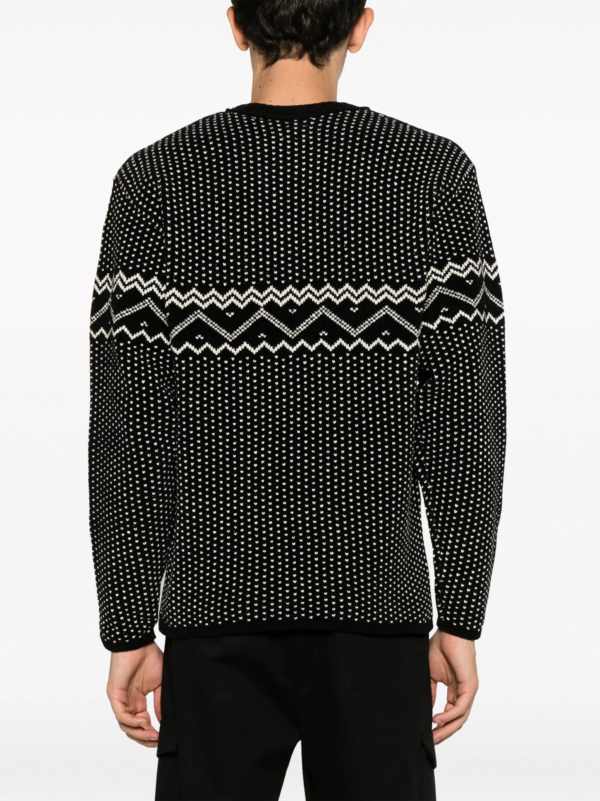logo-intarsia cotton jumper