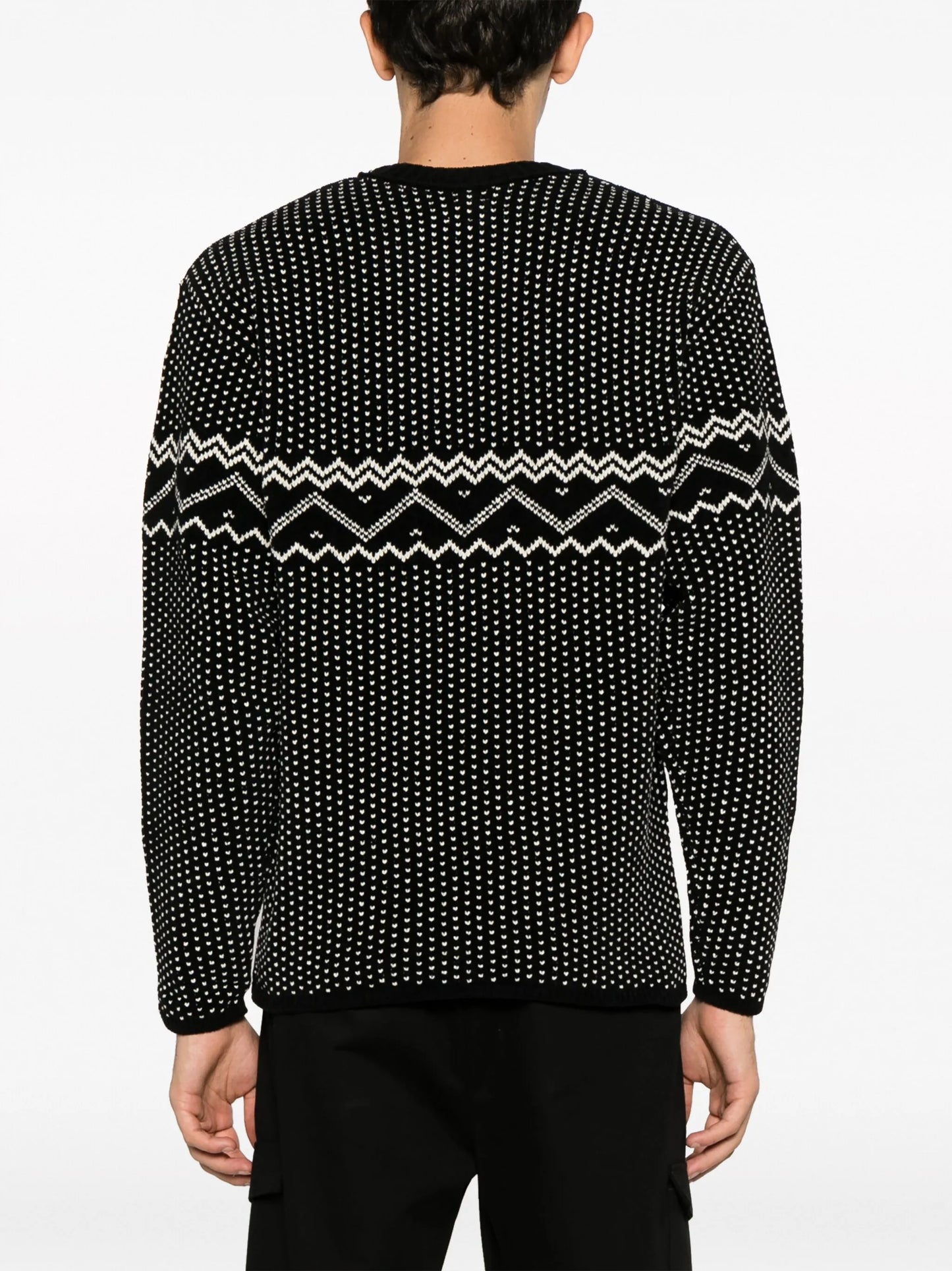logo-intarsia cotton jumper