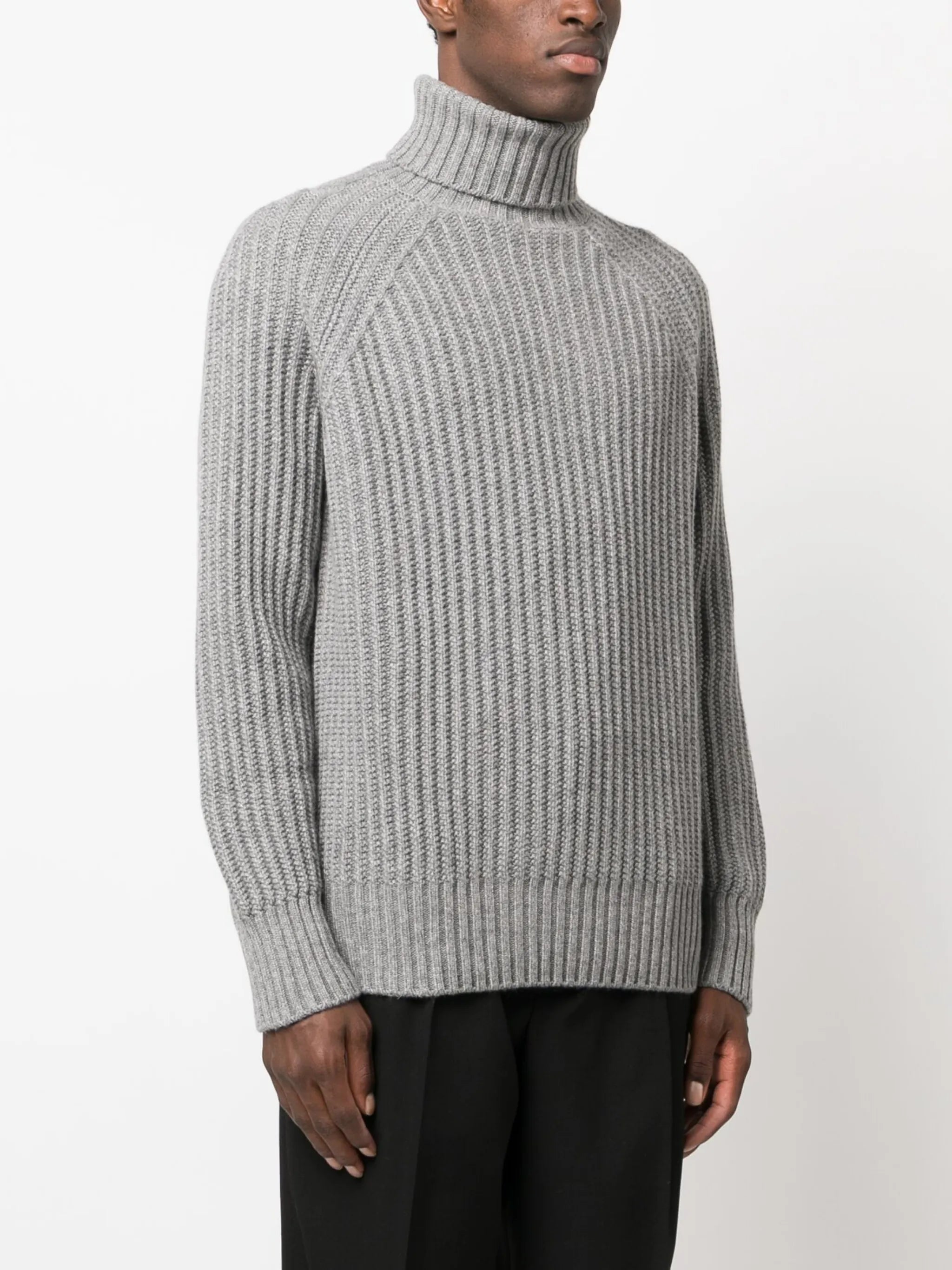ribbed roll-neck jumper