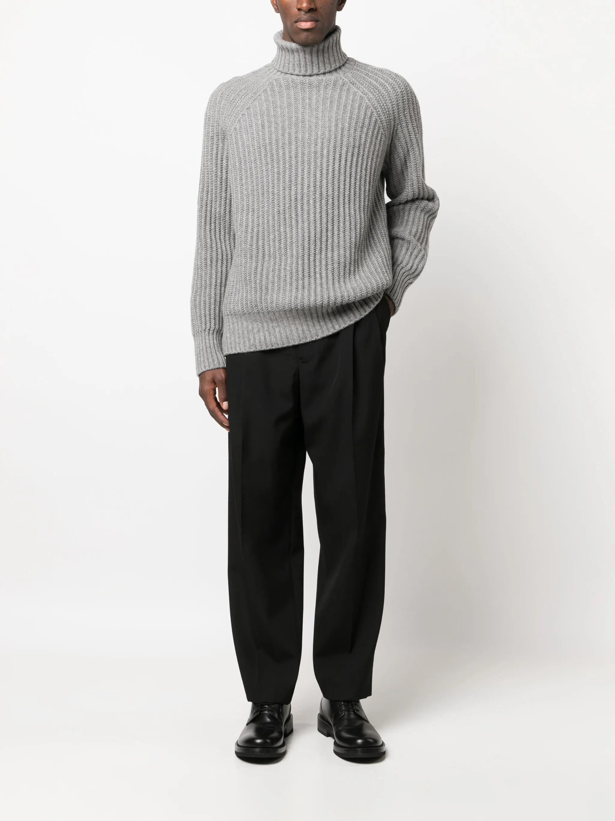 ribbed roll-neck jumper