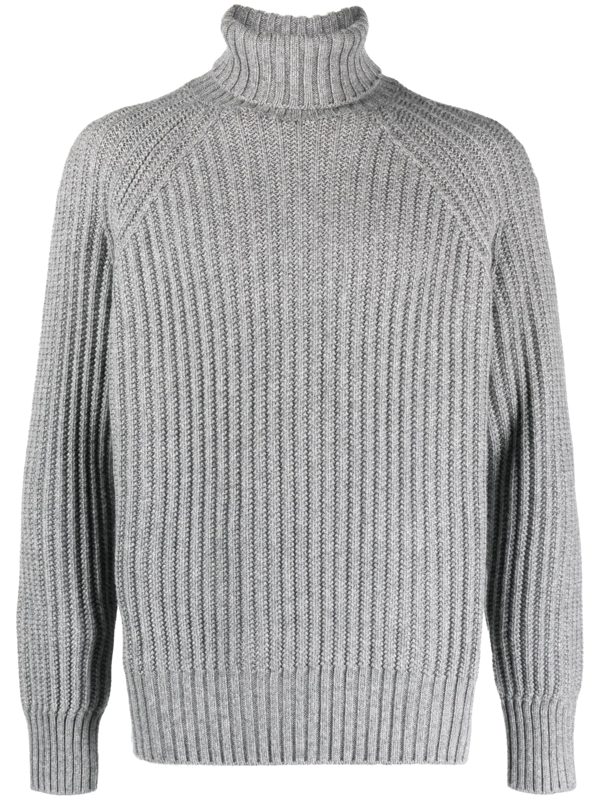 ribbed roll-neck jumper