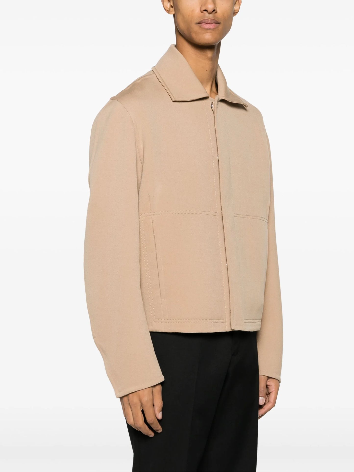 wool-blend shirt jacket