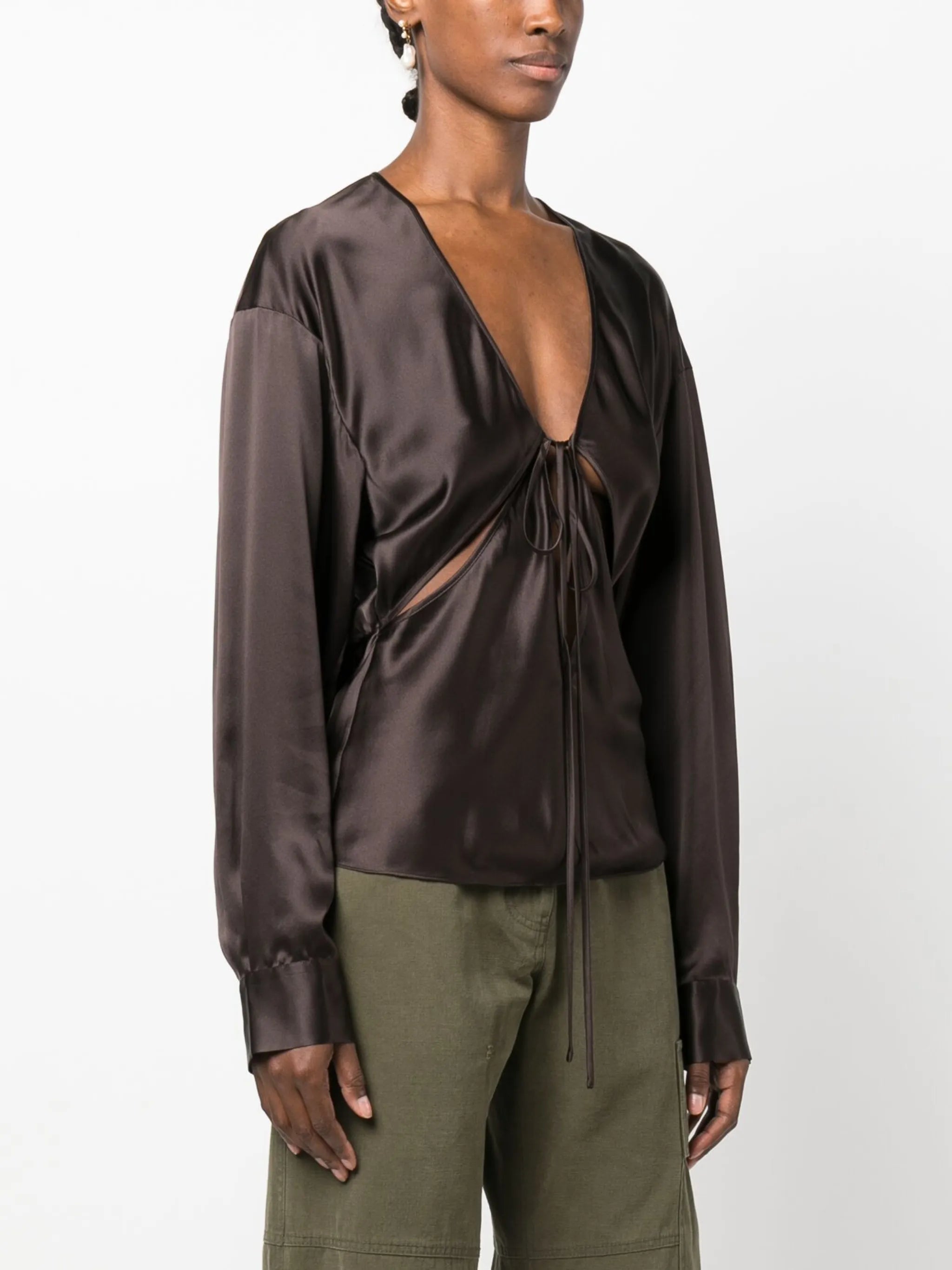 Triquetra silk blouse