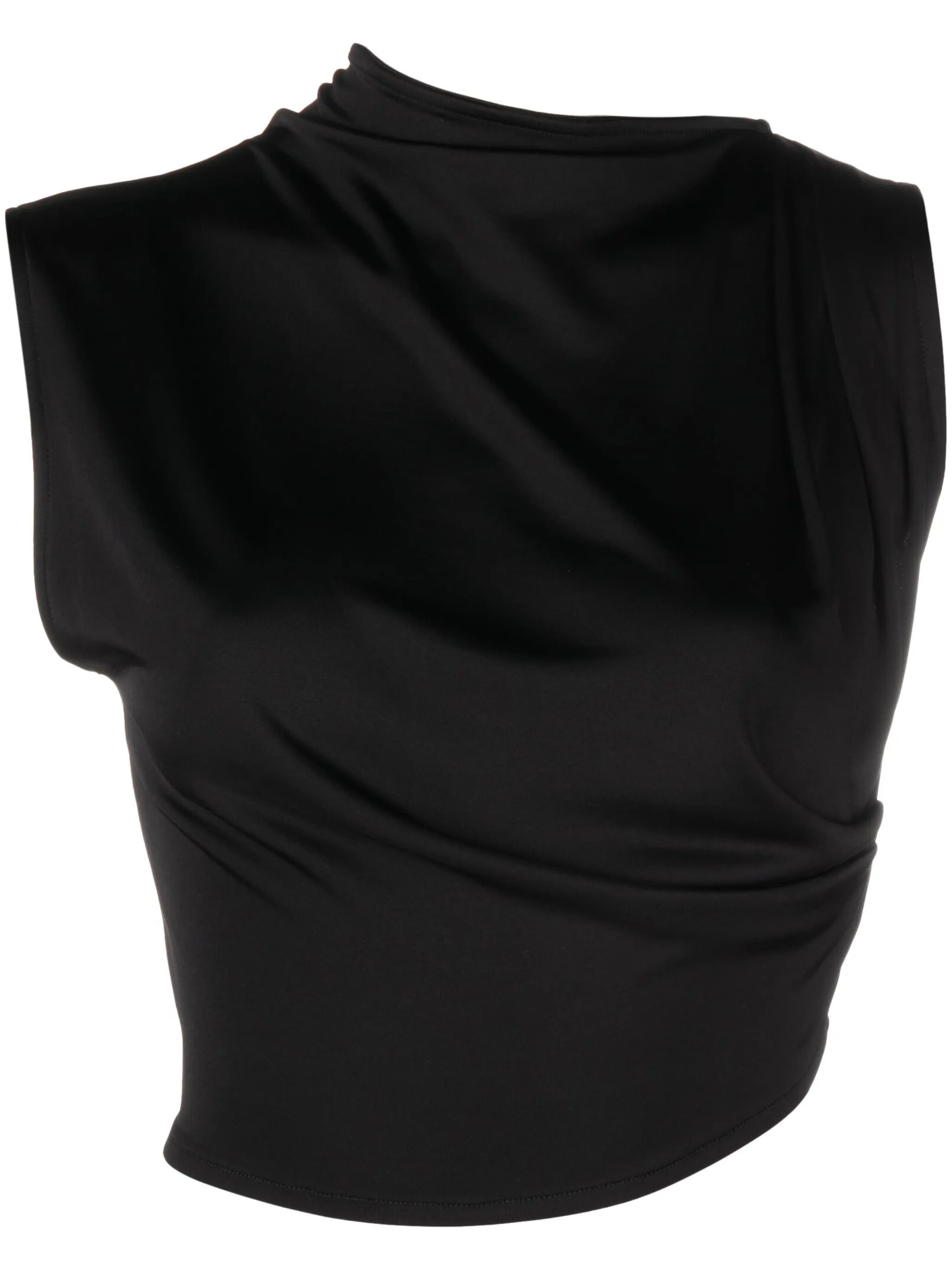 asymmetric draped crop top