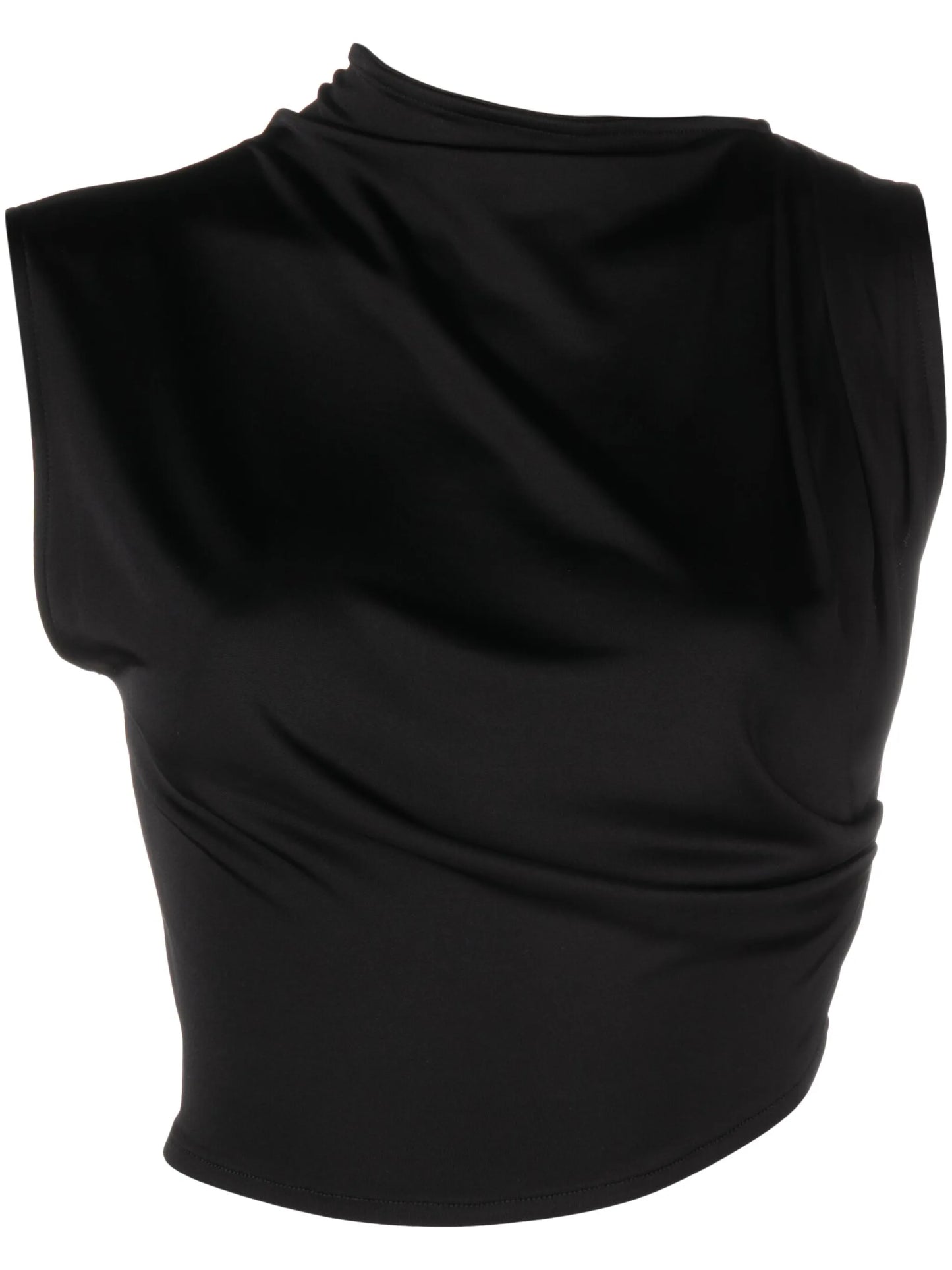 asymmetric draped crop top