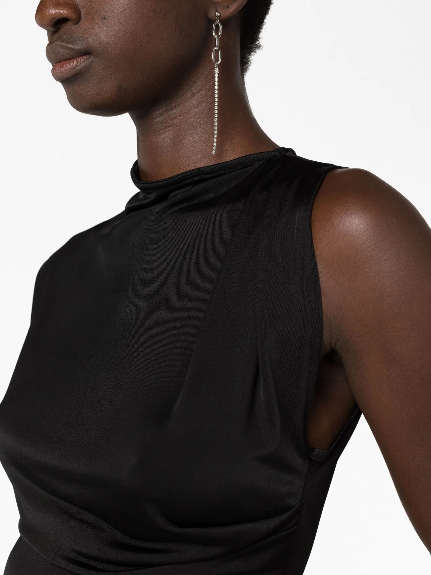 asymmetric draped crop top